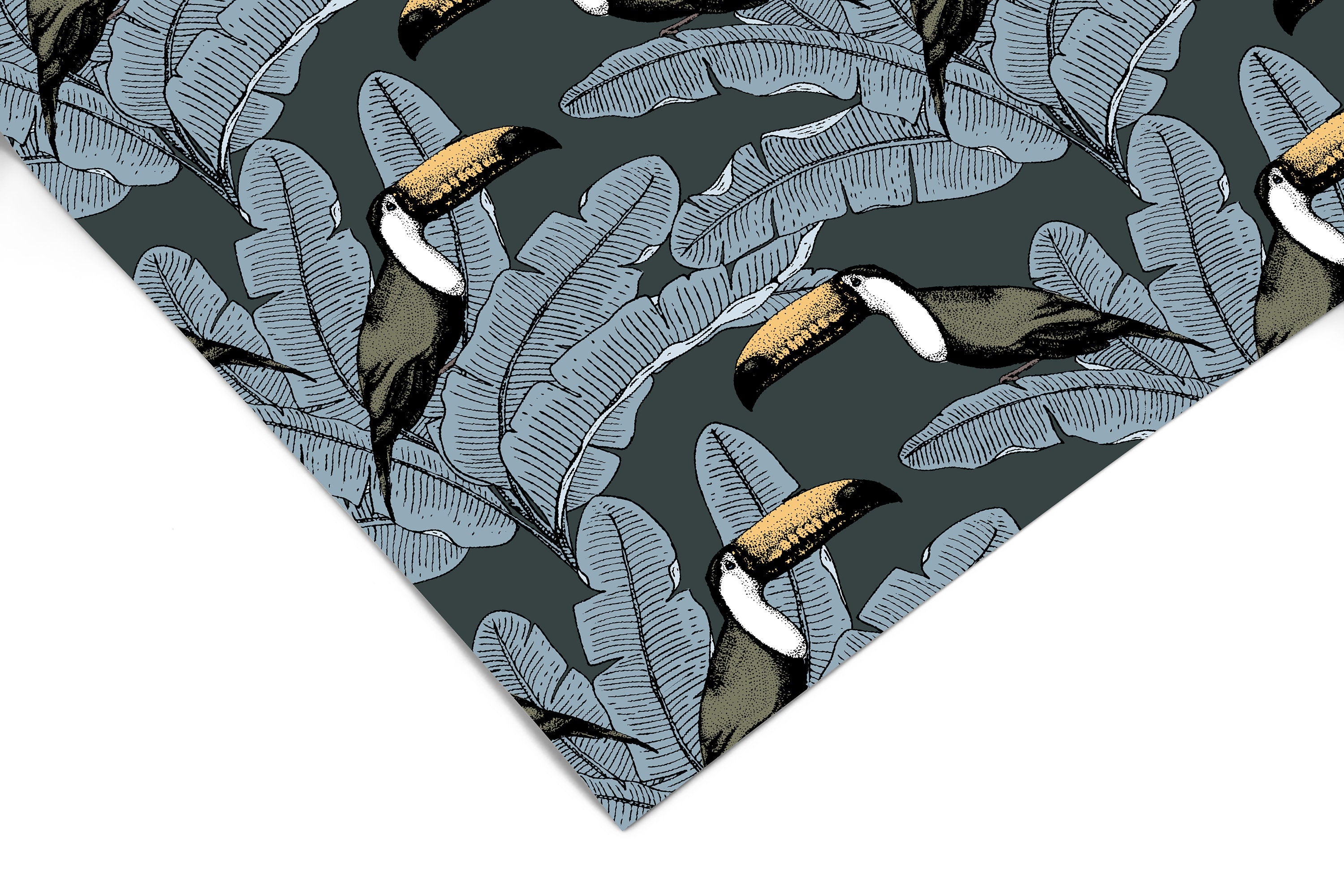 Vintage Tropical Bird Contact Paper | Peel And Stick Wallpaper | Removable Wallpaper | Shelf Liner | Drawer Liner Peel and Stick Paper 1244 - JamesAndColors