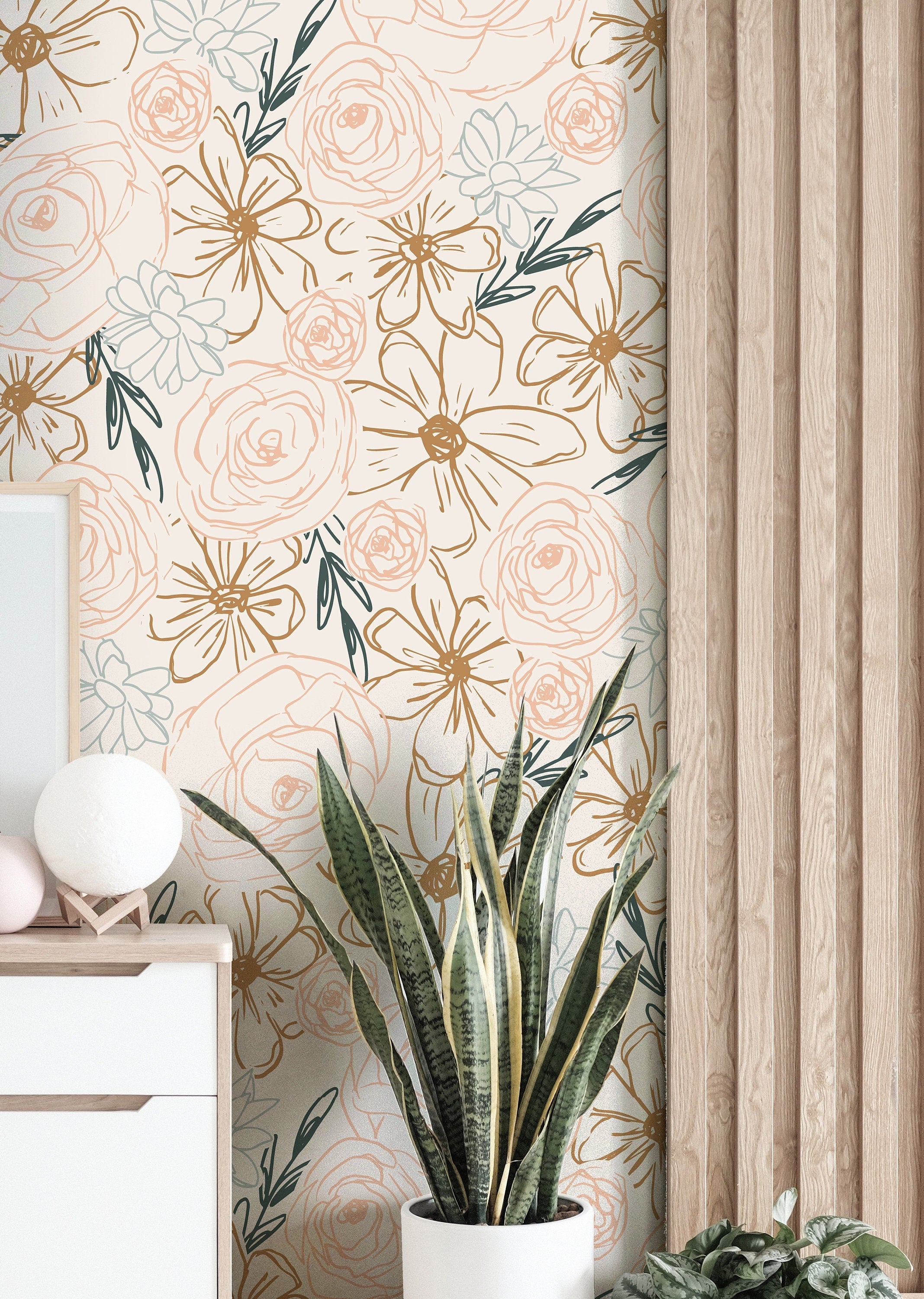 Boho Wall Decal Peel and Stick Wall Decor Floral Wall Decor 
