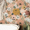 Vintage Light Pink Floral Wallpaper | Girls Nursery Wallpaper | Kids Wallpaper | Childrens Wallpaper | Peel Stick Removable Wallpaper | 136 - JamesAndColors