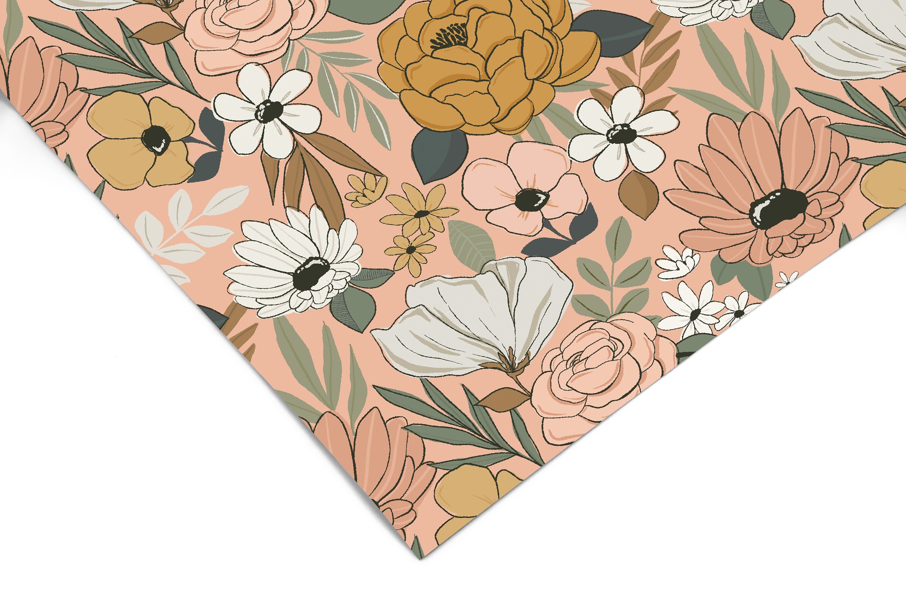 Blush Botanica | Pastel Floral Removable Contact Paper for Shelves, Cabinets, Walls, DIY Home Decor 1276