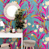 Blue Tropical Floral Wallpaper | Wallpaper Peel and Stick | Removable Wallpaper | Peel and Stick Wallpaper | Wall Paper Peel And Stick  2236 - JamesAndColors