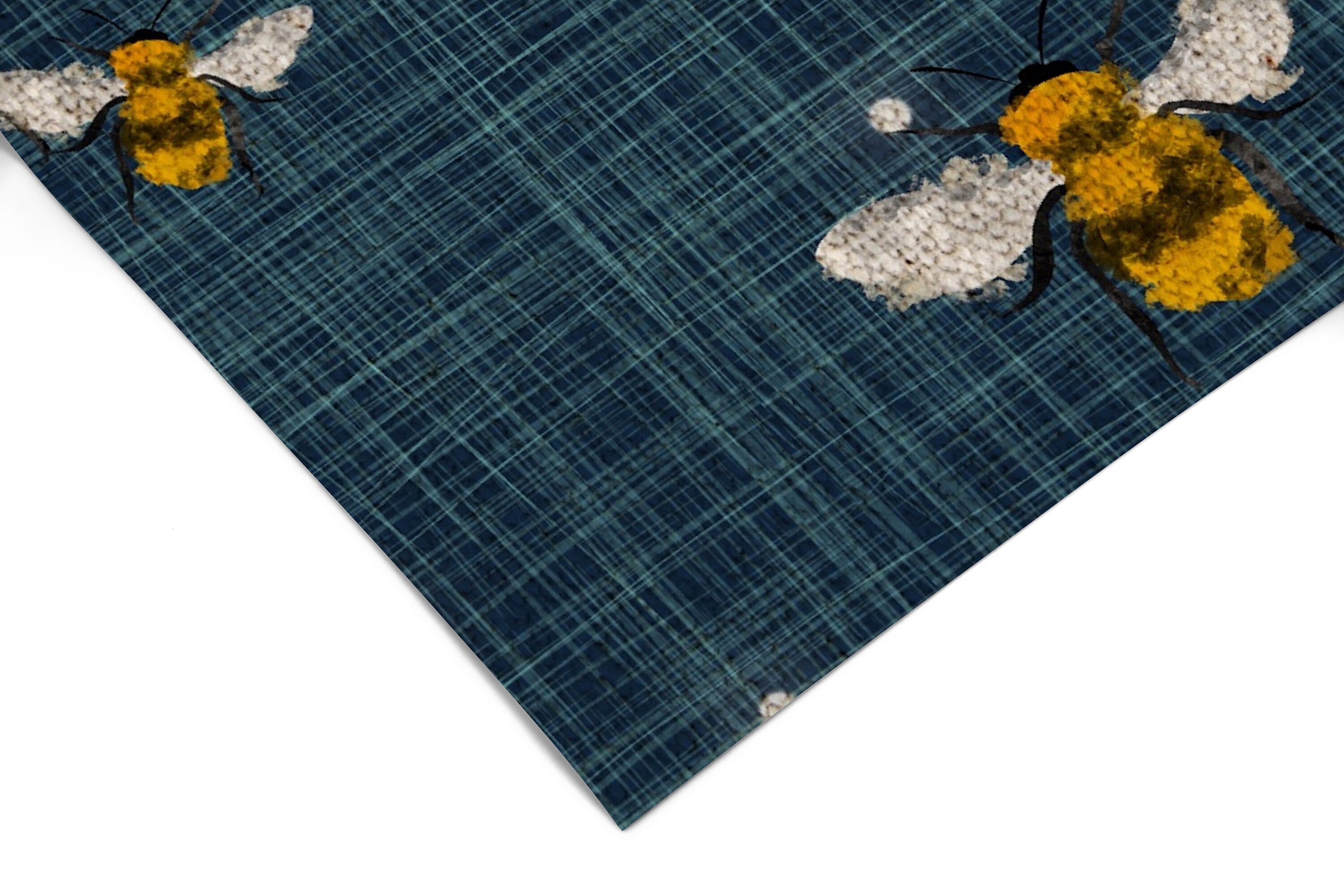Denim Navy Bumblebee Wallpaper Peel and Stick Wallpaper Removable Wallpaper Wall Decor Home Decor Wall Art Printable Wall Art Room Decor 149 - JamesAndColors