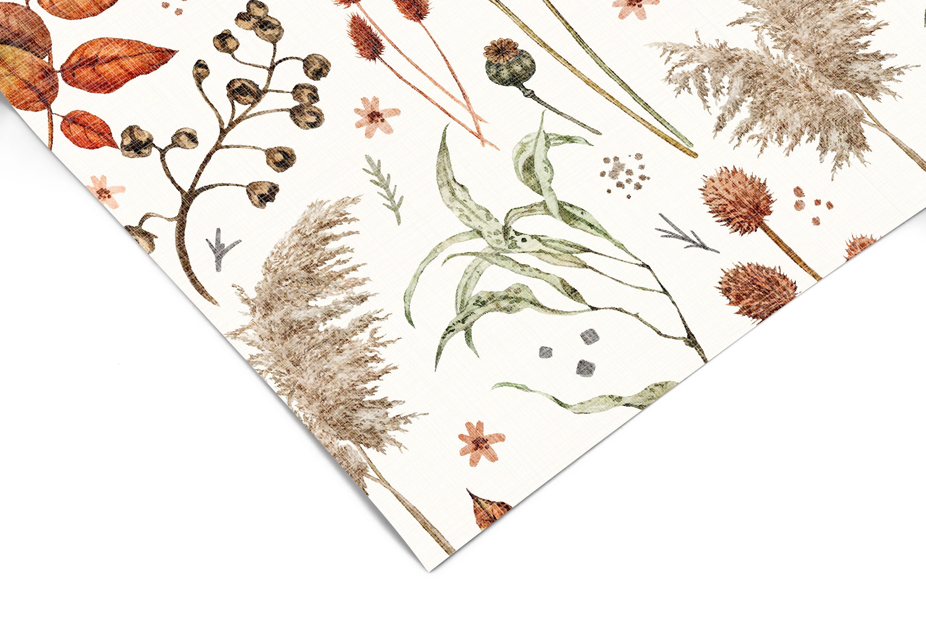 Pompas Grass Floral Contact Paper | Peel And Stick Paper | Removable Wallpaper | Shelf Liner | Drawer Liner | Peel and Stick Wallpaper 1320