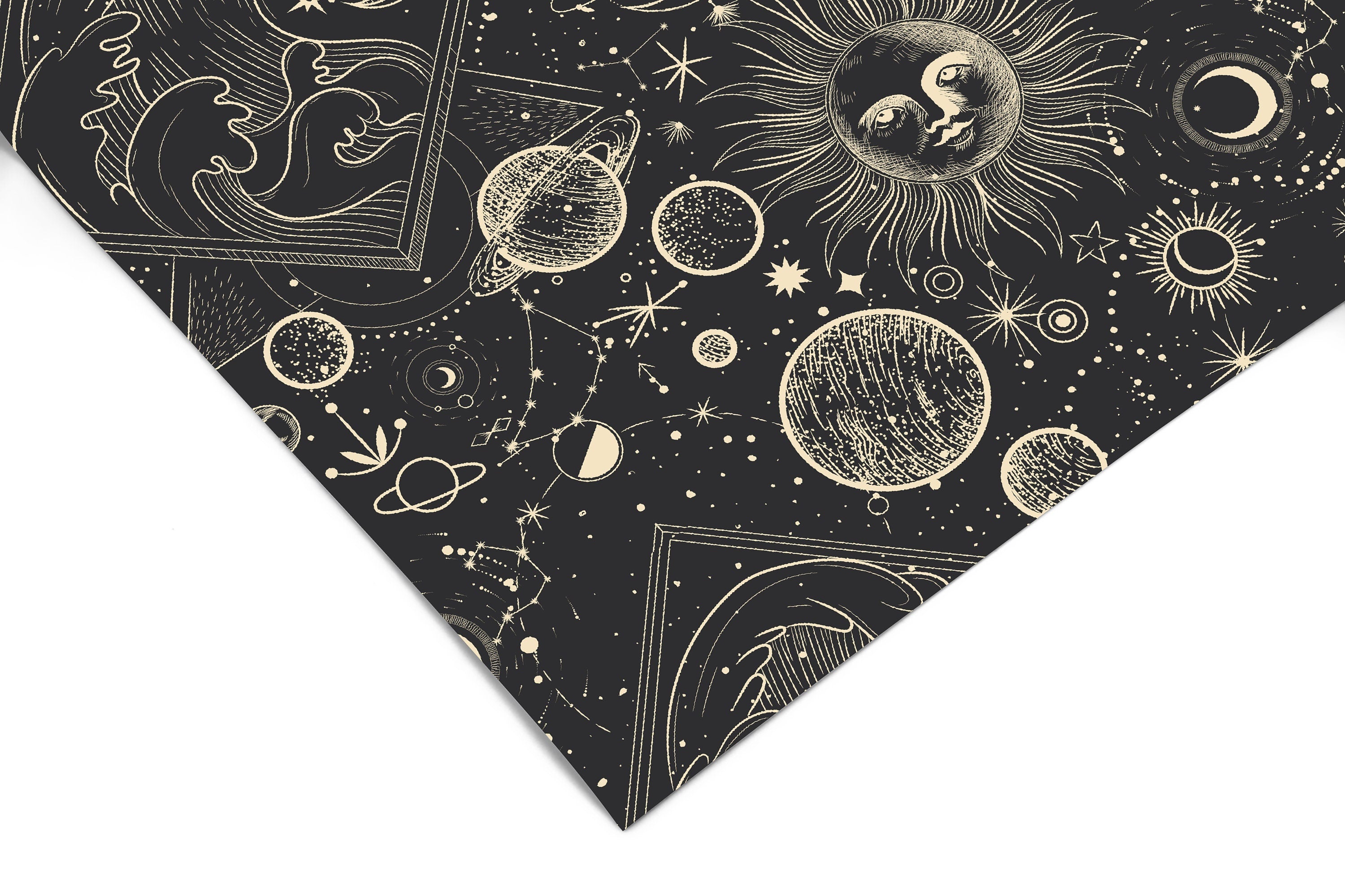 Sun Stars and Moons Contact Paper | Peel And Stick Paper | Removable Wallpaper | Shelf Liner | Drawer Liner | Peel and Stick Wallpaper 1305 - JamesAndColors