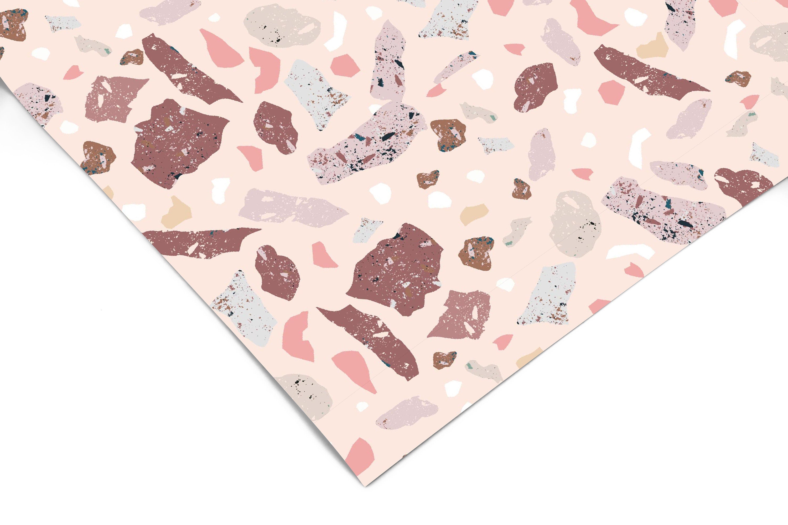 Pink Terrazzo Contact Paper | Peel And Stick Wallpaper | Removable Wallpaper | Shelf Liner | Drawer Liner | Peel and Stick Paper 1296 - JamesAndColors