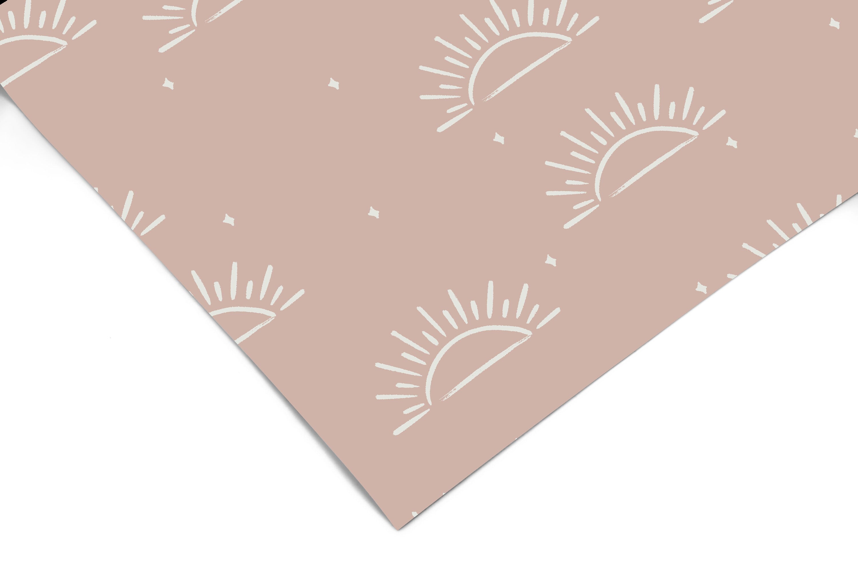 Pastel Pink Sun Contact Paper | Peel And Stick Wallpaper | Removable Wallpaper | Shelf Liner | Drawer Liner | Peel and Stick Paper 1287 - JamesAndColors
