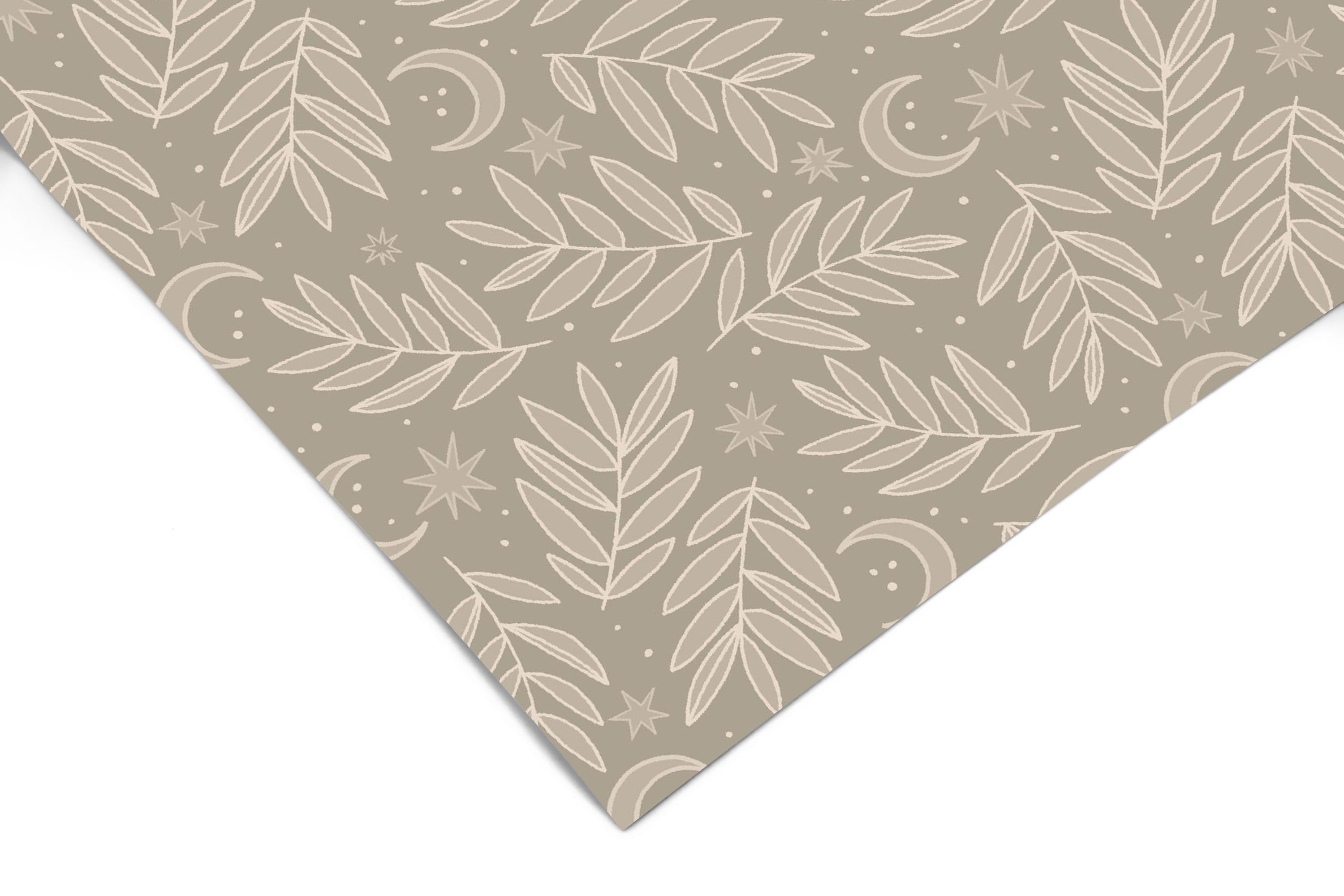Mystic Floral Moon Neutral Contact Paper | Peel And Stick| Removable Wallpaper | Shelf Liner | Drawer Liner Peel and Stick Paper 1332