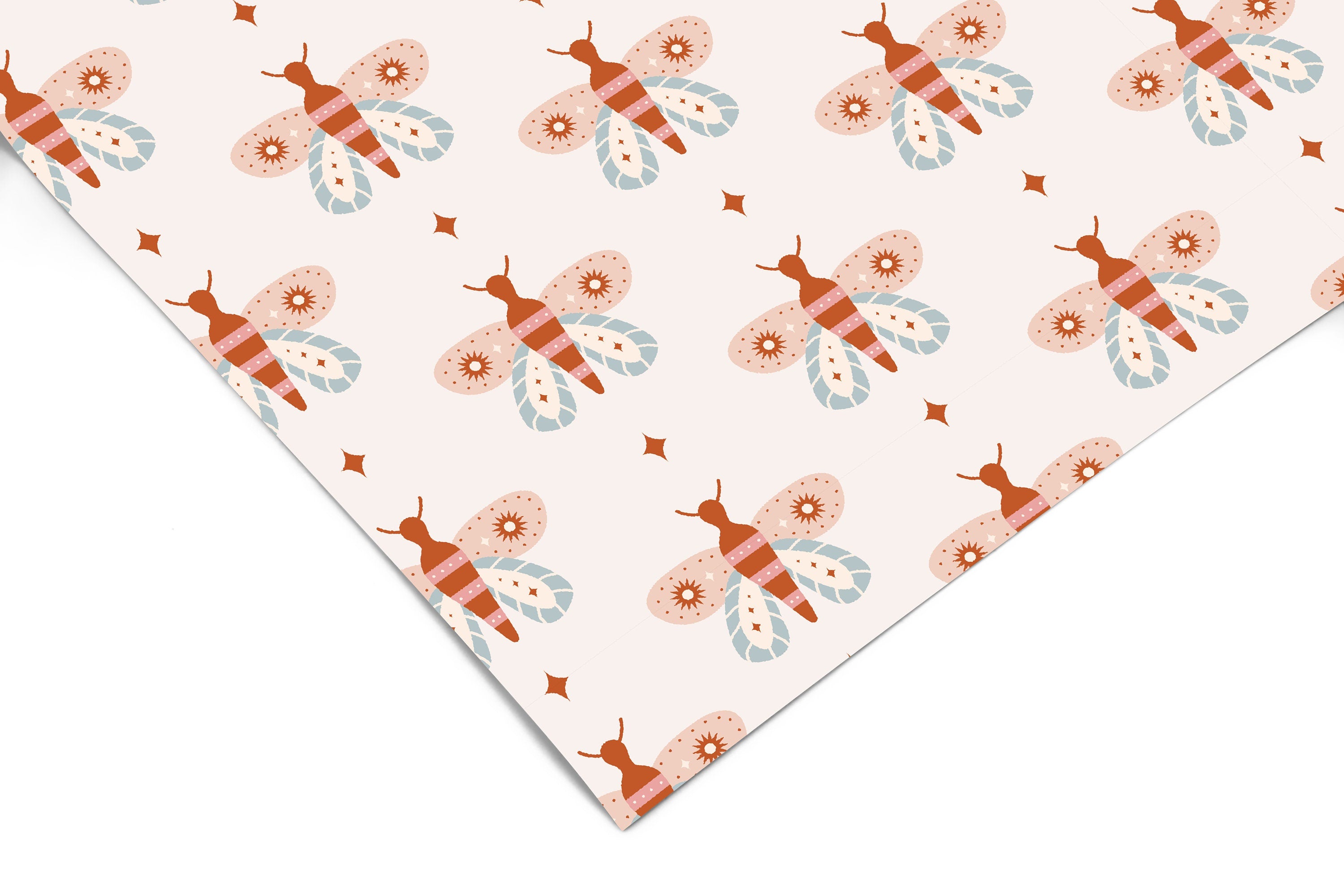 Boho Moth Bohemian Contact Paper | Peel And Stick Wallpaper | Removable Wallpaper | Shelf Liner | Drawer Liner Peel and Stick Paper 1329 - James And Colors
