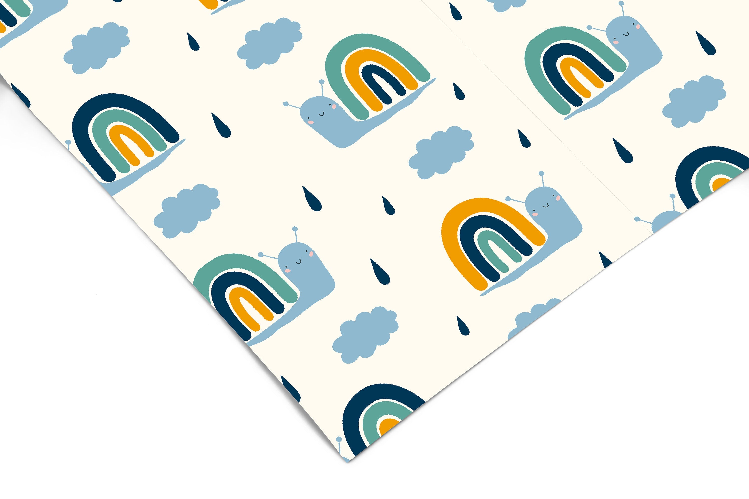 Happy Snails Contact Paper | Peel And Stick Paper | Removable Wallpaper | Shelf Liner | Drawer Liner | Peel and Stick Wallpaper 1316 - JamesAndColors