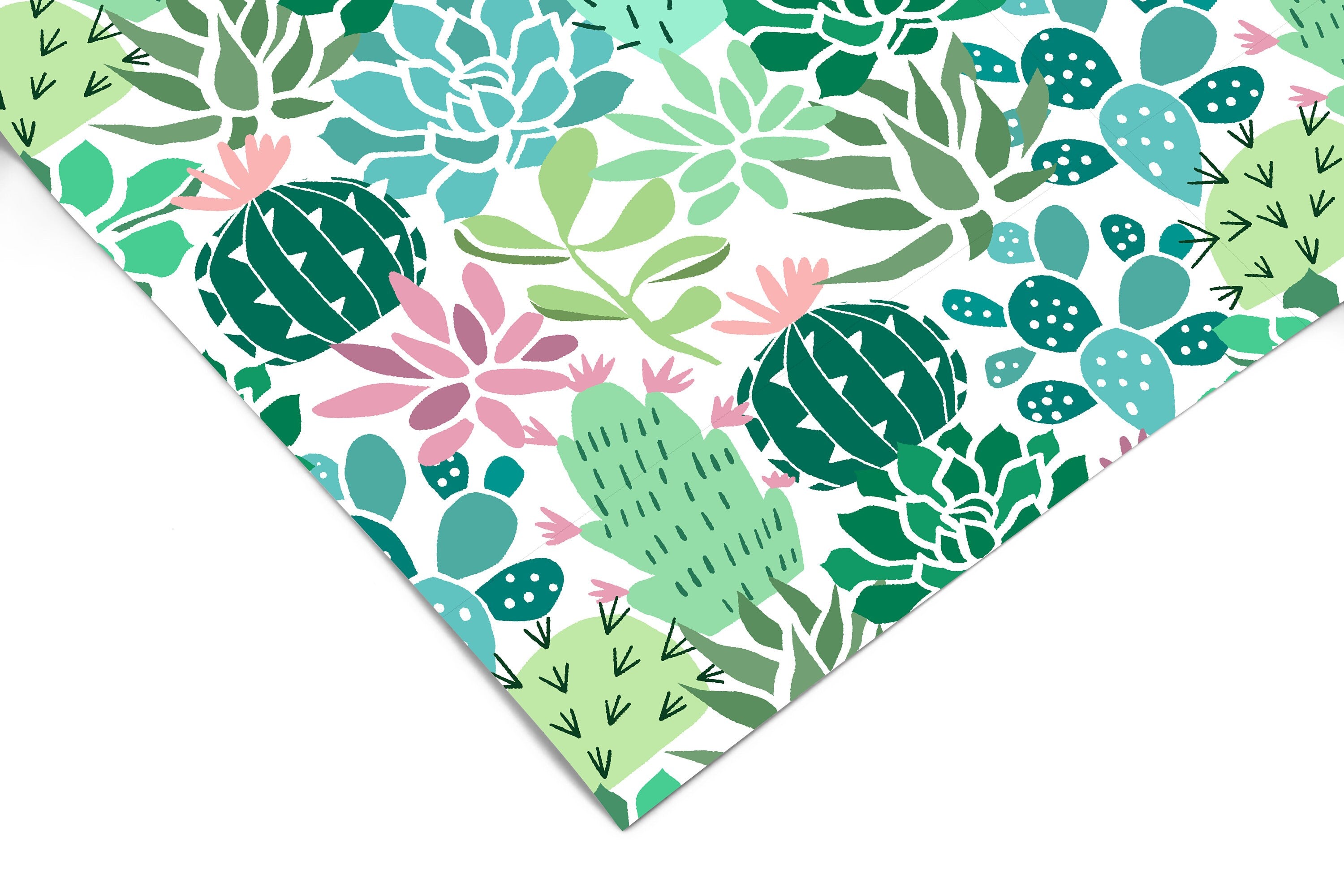 Succulent Cactus Floral Contact Paper | Peel And Stick | Removable Wallpaper | Shelf Liner | Drawer Liner Peel and Stick Paper 1333