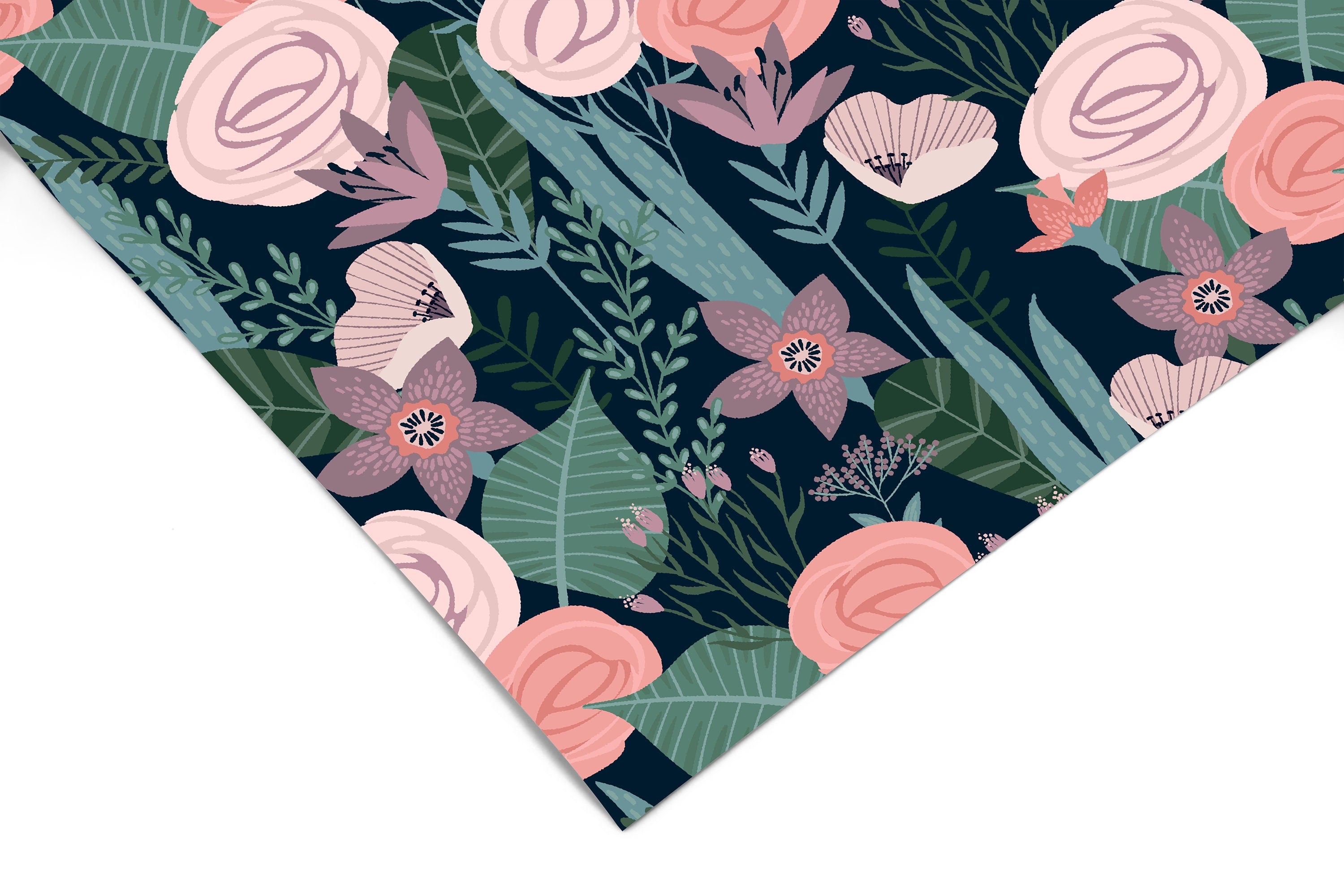 Pink Floral Contact Paper | Peel And Stick Wallpaper | Removable Wallpaper | Shelf Liner | Drawer Liner | Peel and Stick Paper 1351