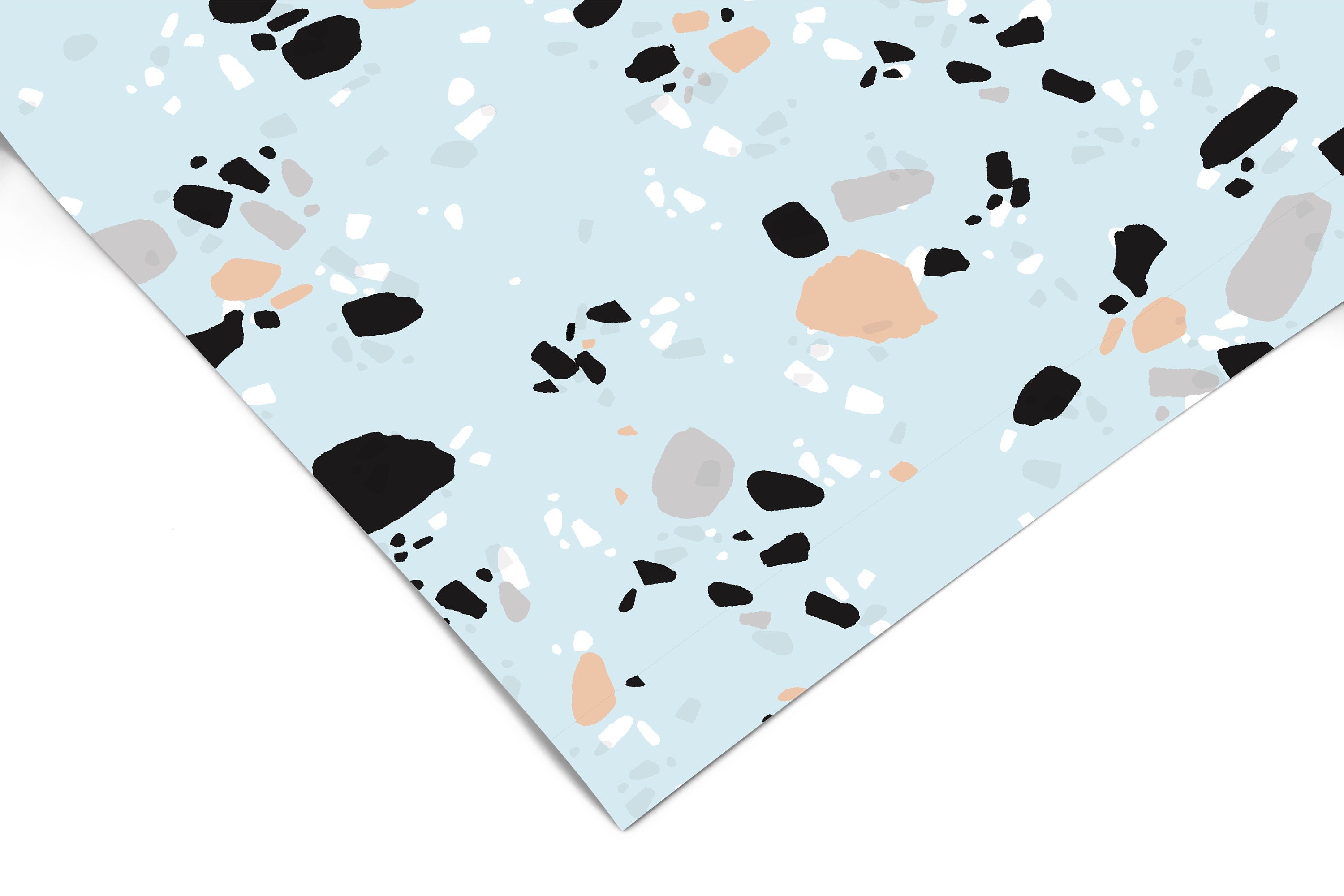 Light Blue Terrazzo Contact Paper | Peel And Stick Wallpaper | Removable Wallpaper | Shelf Liner | Drawer Liner | Peel and Stick Paper 1344 - JamesAndColors
