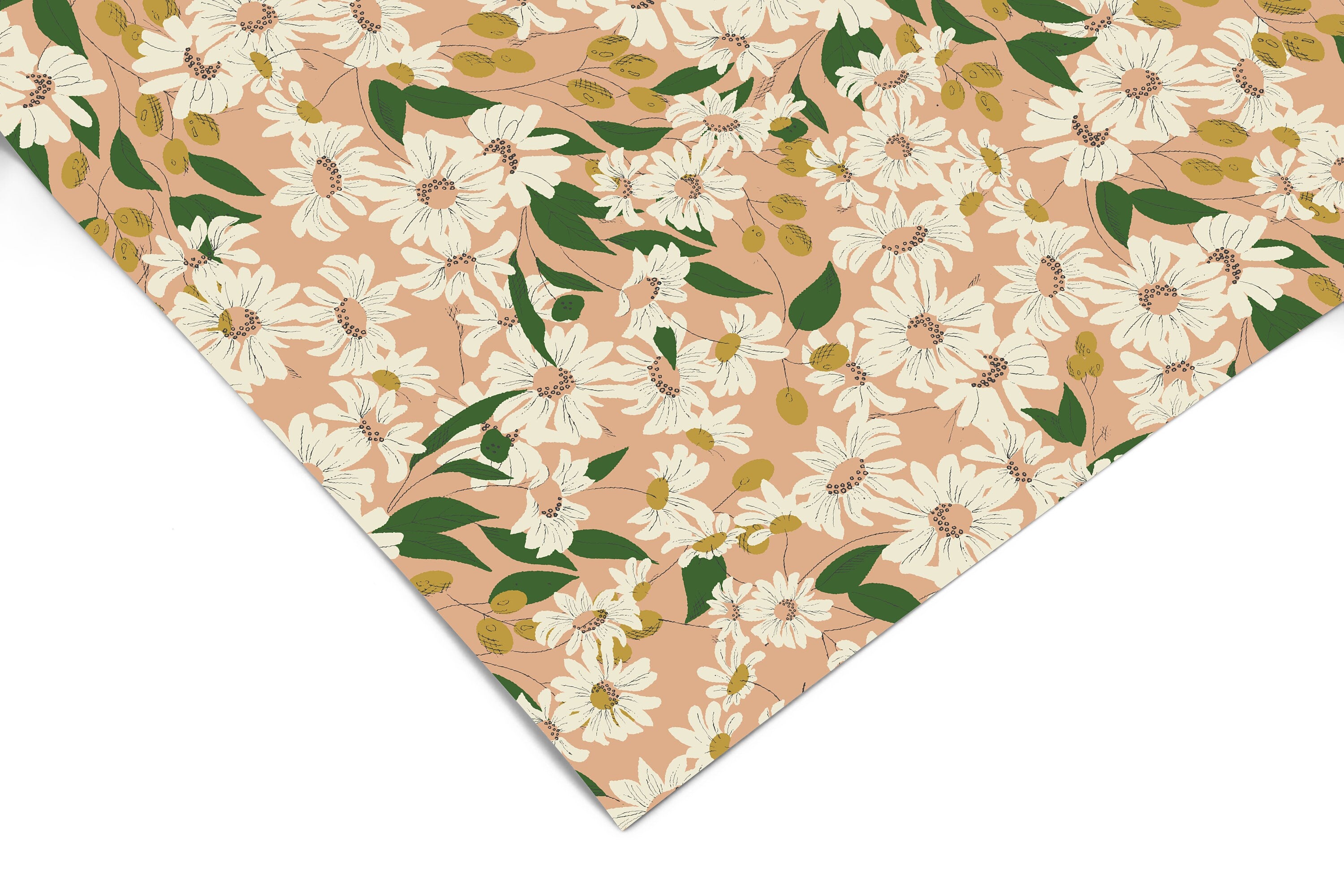 Vintage Pink Floral Contact Paper | Peel And Stick Wallpaper | Removable Wallpaper | Shelf Liner | Drawer Liner | Peel and Stick Paper 1338