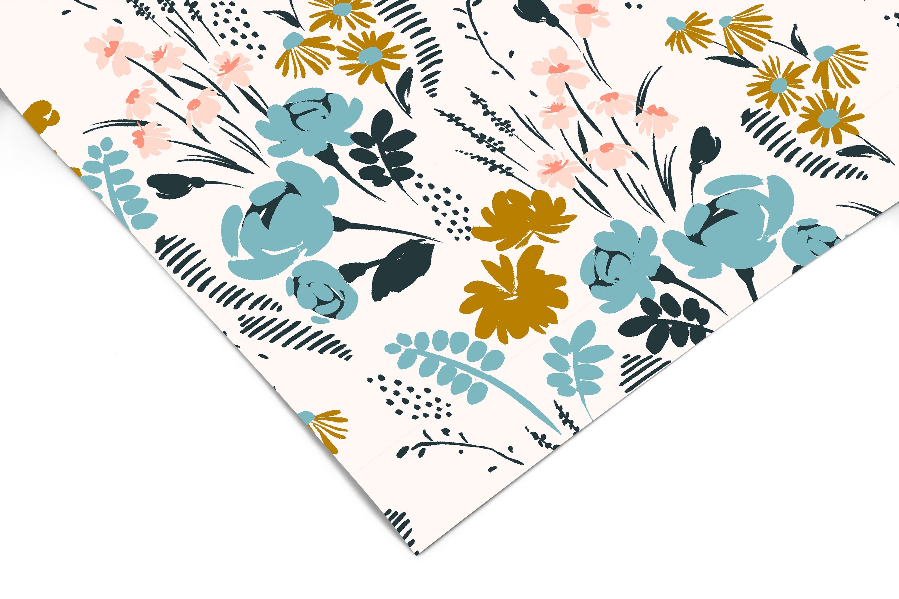 Wildflower Floral Contact Paper | Peel And Stick Wallpaper | Removable Wallpaper | Shelf Liner | Drawer Liner | Peel and Stick Paper 1352