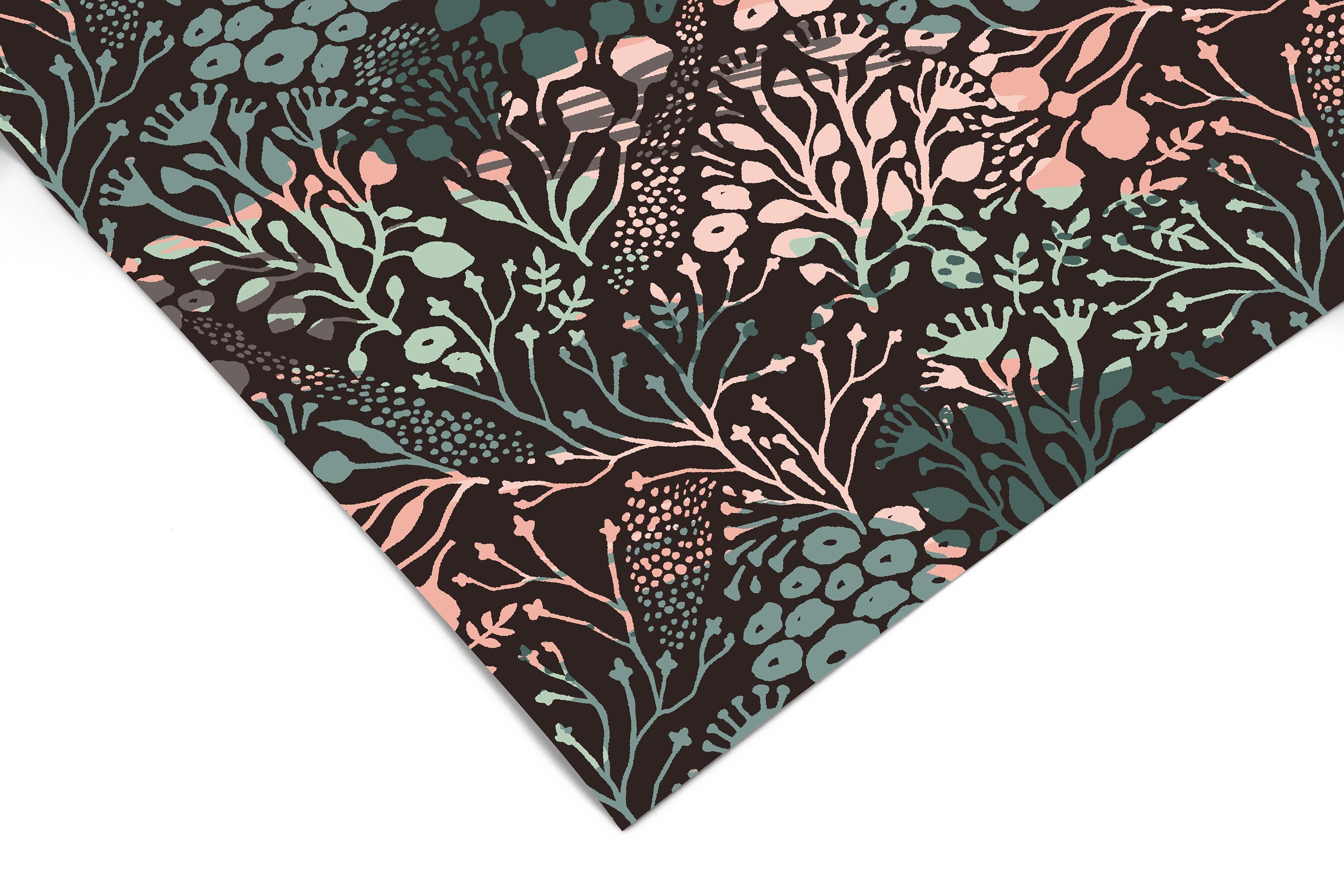 Colorful Floral Dark Contact Paper | Peel And Stick Wallpaper | Removable Wallpaper | Shelf Liner | Drawer Liner | Peel and Stick Paper 1350