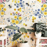 Honeybee Florals Wallpaper Peel and Stick Wallpaper Removable Wallpaper Wall Decor Home Decor Wall Art Printable Wall Art Room Decor 300