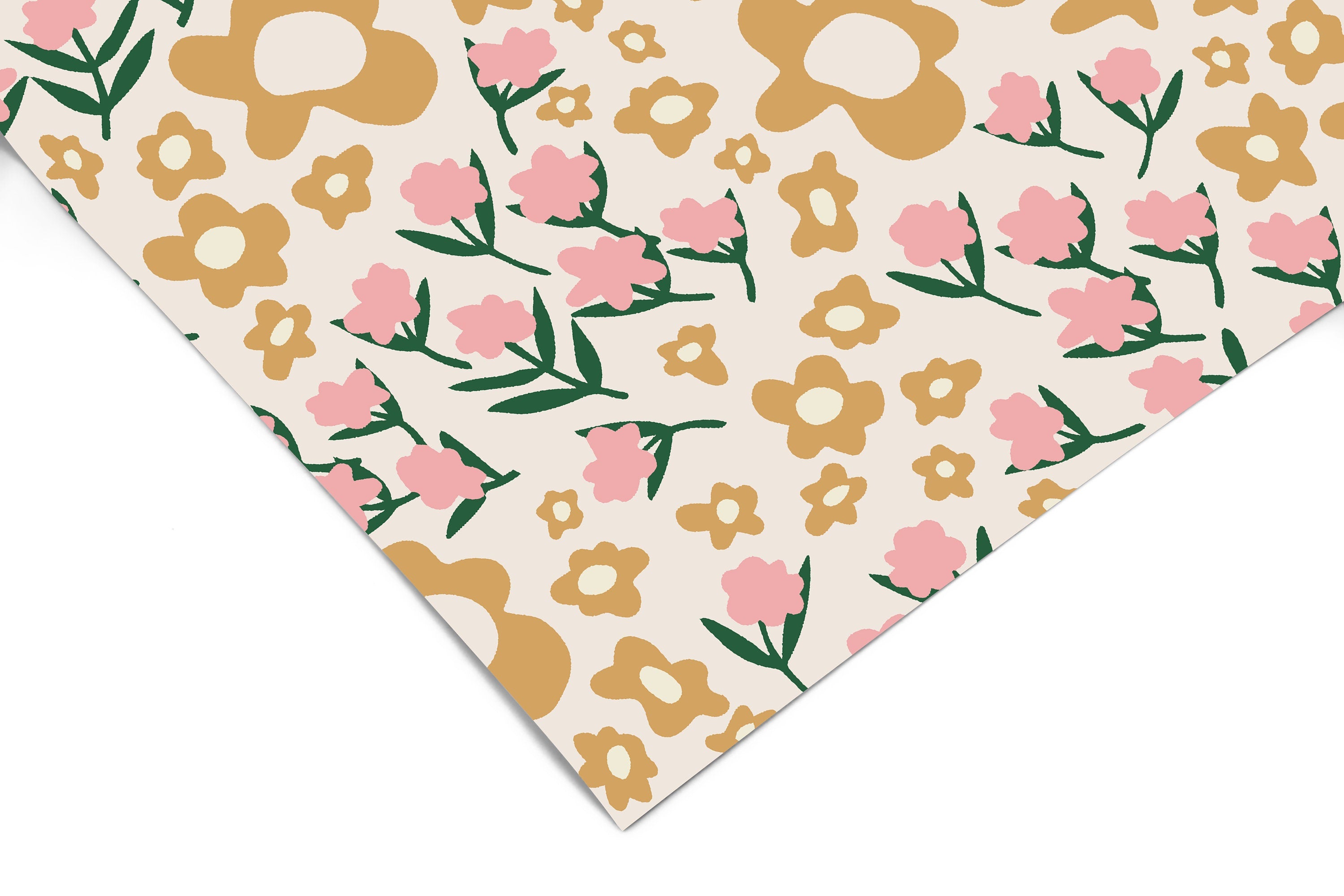 Floral Garden Pink Contact Paper | Peel And Stick Wallpaper | Removable Wallpaper | Shelf Liner | Drawer Liner | Peel and Stick Paper 1370