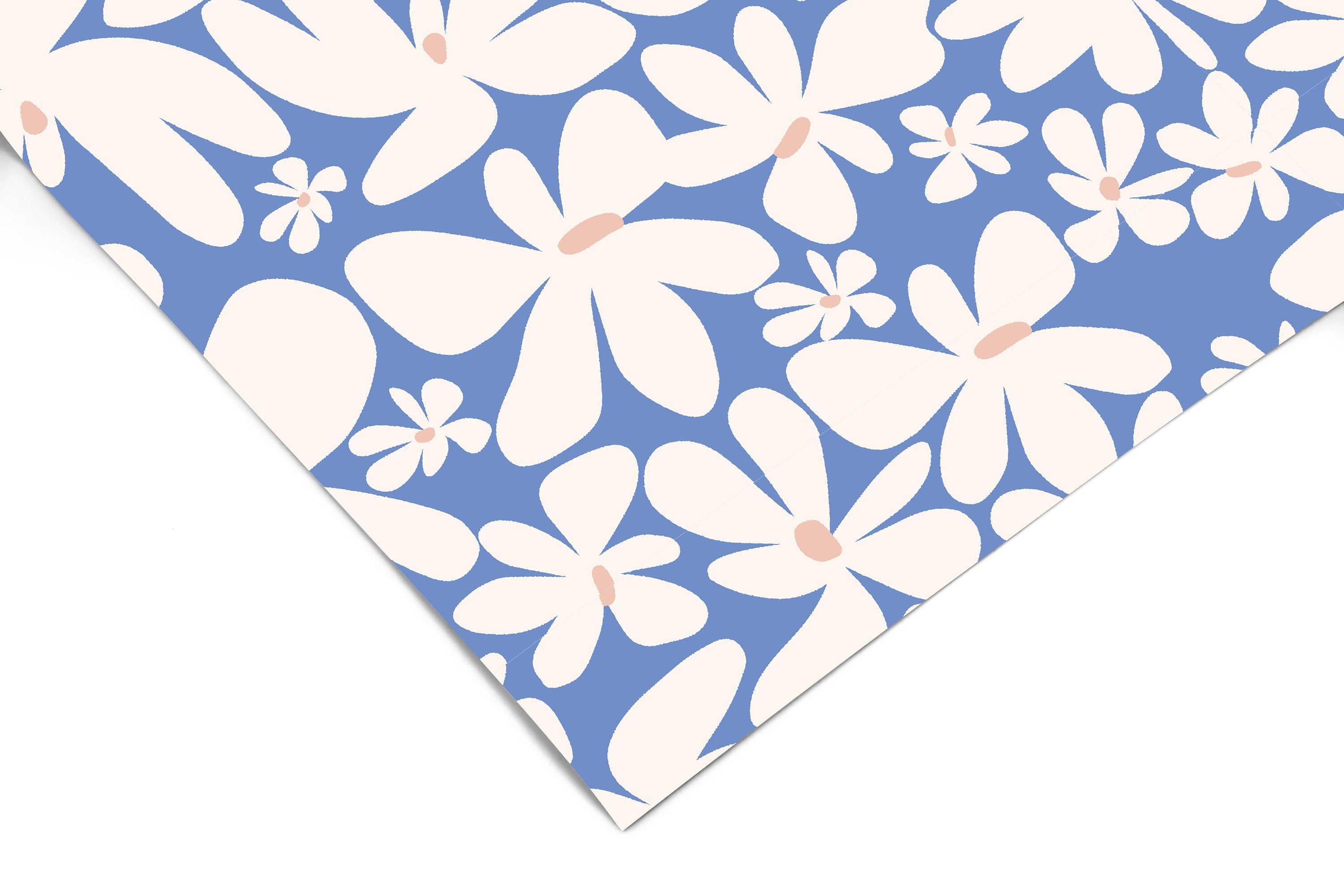 Blue Floral Retro Contact Paper | Peel And Stick Wallpaper | Removable Wallpaper | Shelf Liner | Drawer Liner | Peel and Stick Paper 1366