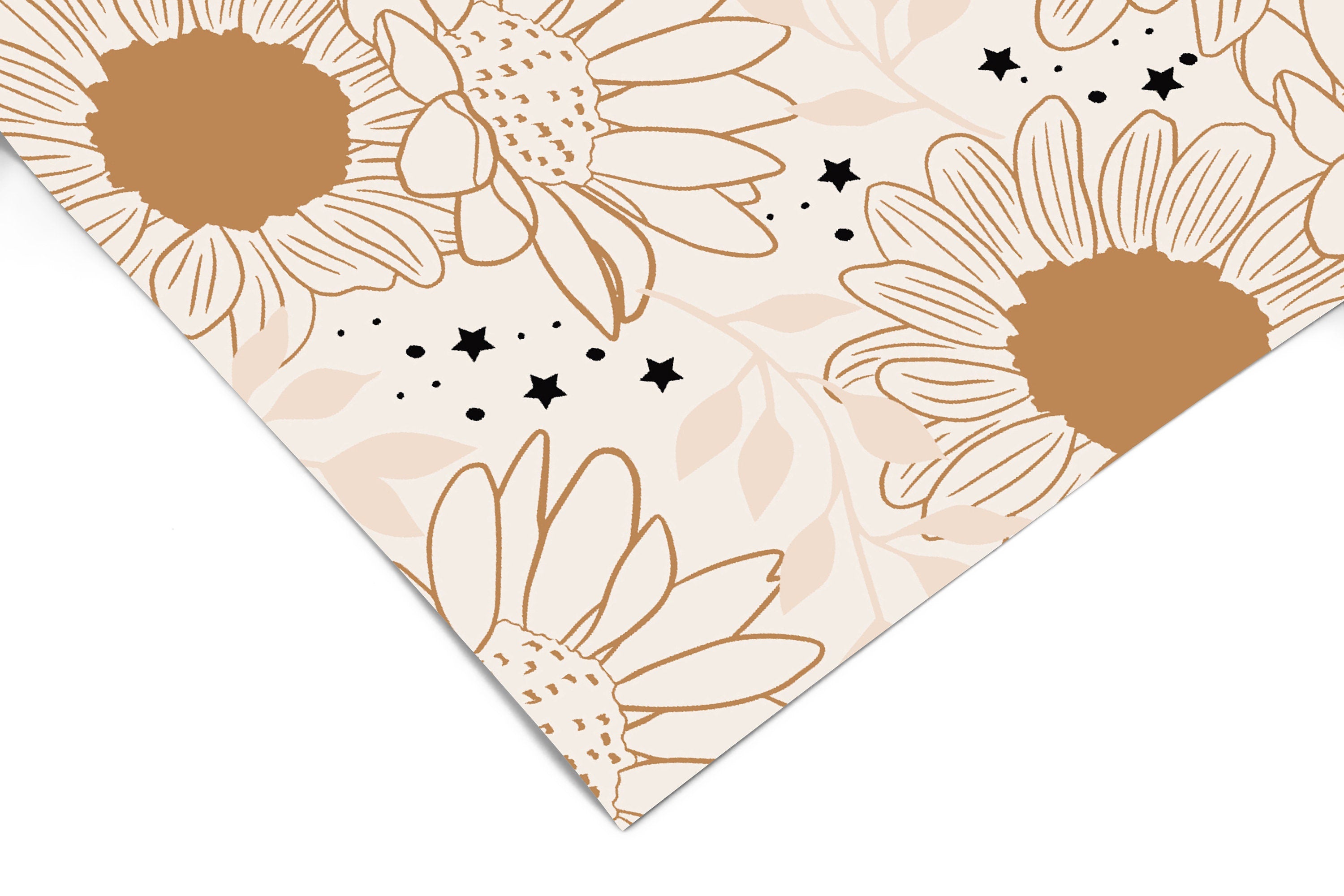 Sunflower Stardust | Golden Floral Removable Wallpaper for Office, Bedroom, Doors, Walls, DIY Home Decor 385 - James And Colors