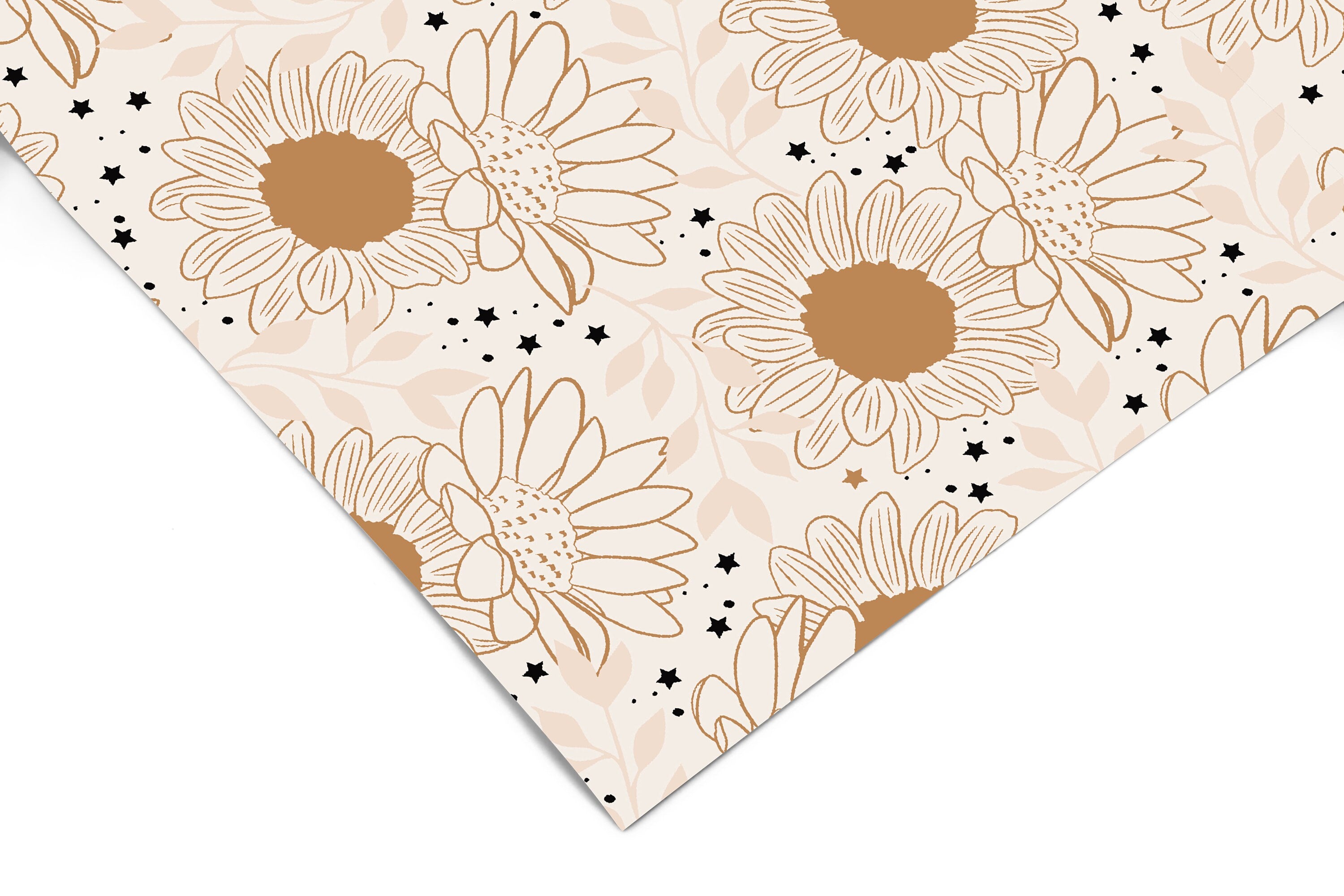 Boho Sunflower Contact Paper | Peel And Stick Wallpaper | Removable Wallpaper | Shelf Liner | Drawer Liner | Peel and Stick Paper 1398 - James And Colors