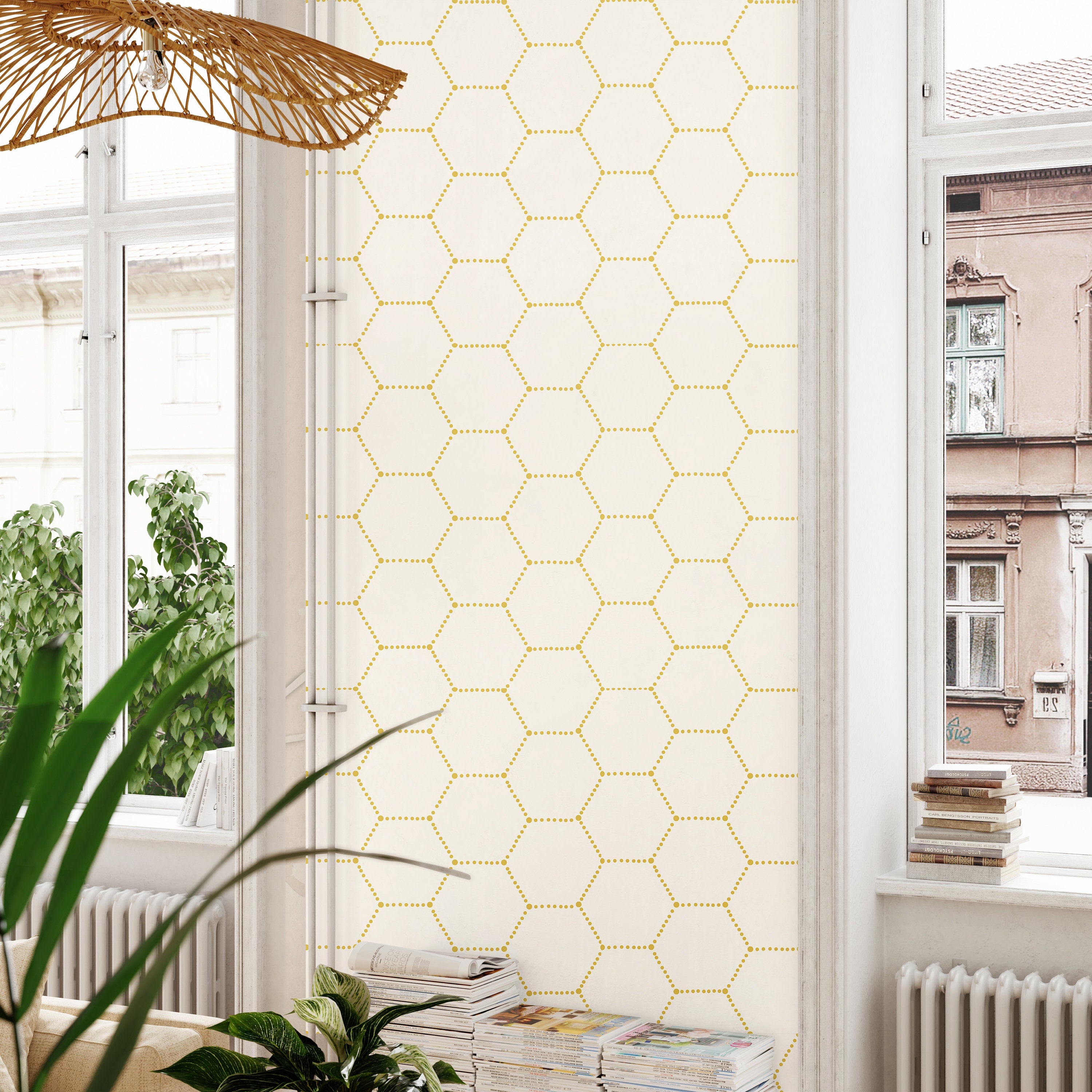 Geometric Honeycomb Wallpaper Peel and Stick Wallpaper Removable Wallpaper Wall Decor Home Decor Wall Art Printable Wall Art Room Decor 342 - James And Colors
