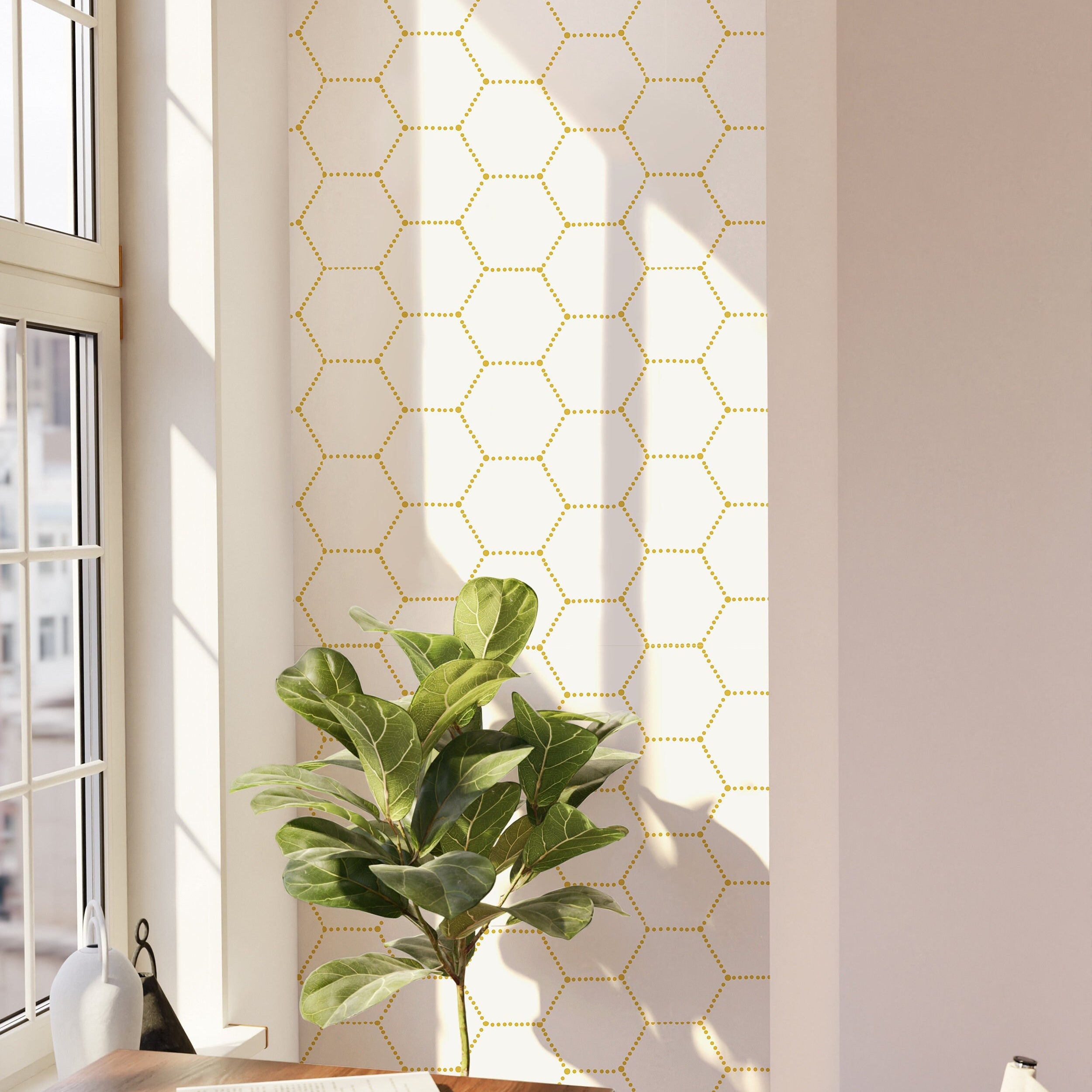 Geometric Honeycomb Wallpaper Peel and Stick Wallpaper Removable Wallpaper Wall Decor Home Decor Wall Art Printable Wall Art Room Decor 342 - James And Colors