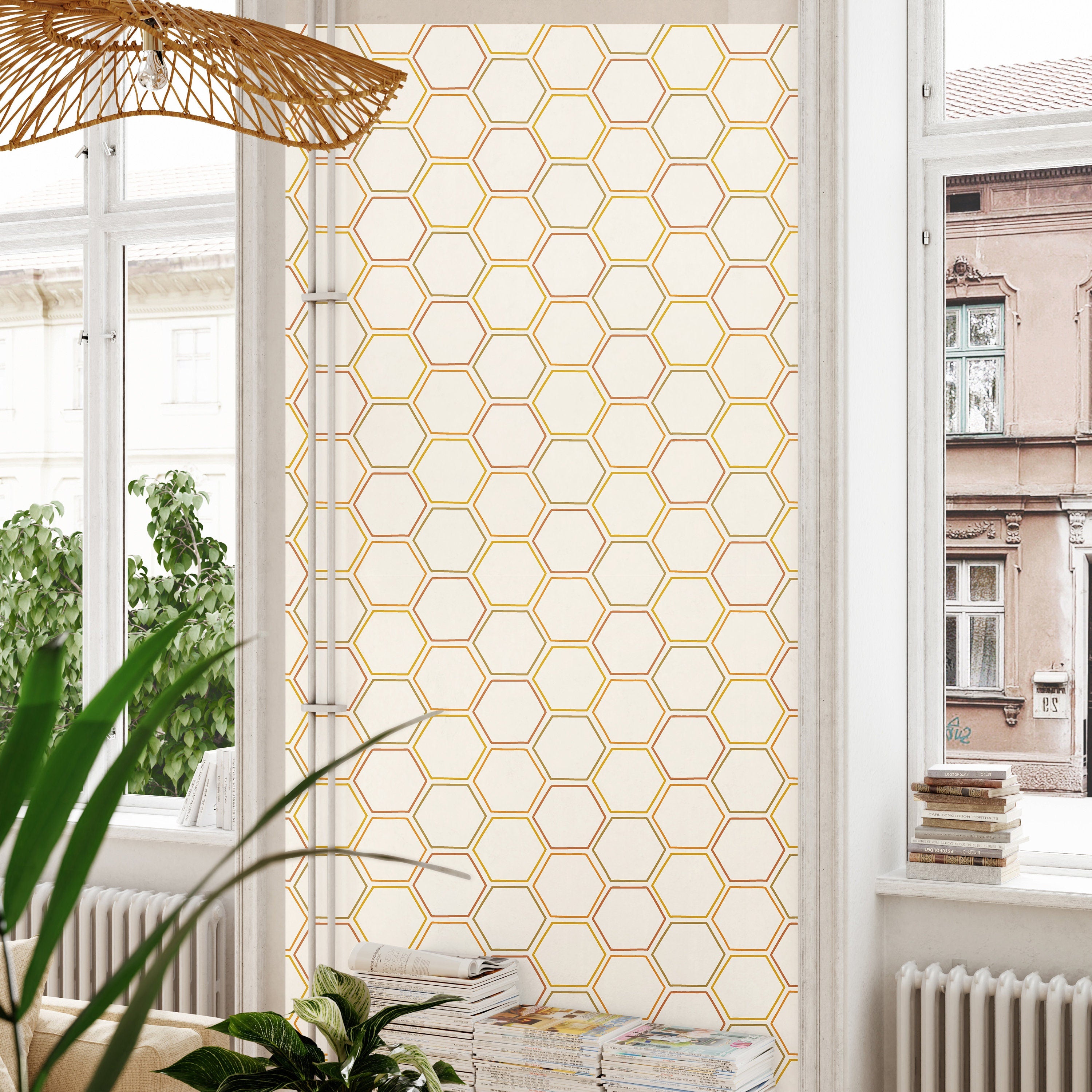 Geometric Honeycomb Wallpaper Peel and Stick Wallpaper Removable Wallpaper Wall Decor Home Decor Wall Art Printable Wall Art Room Decor 343 - James And Colors