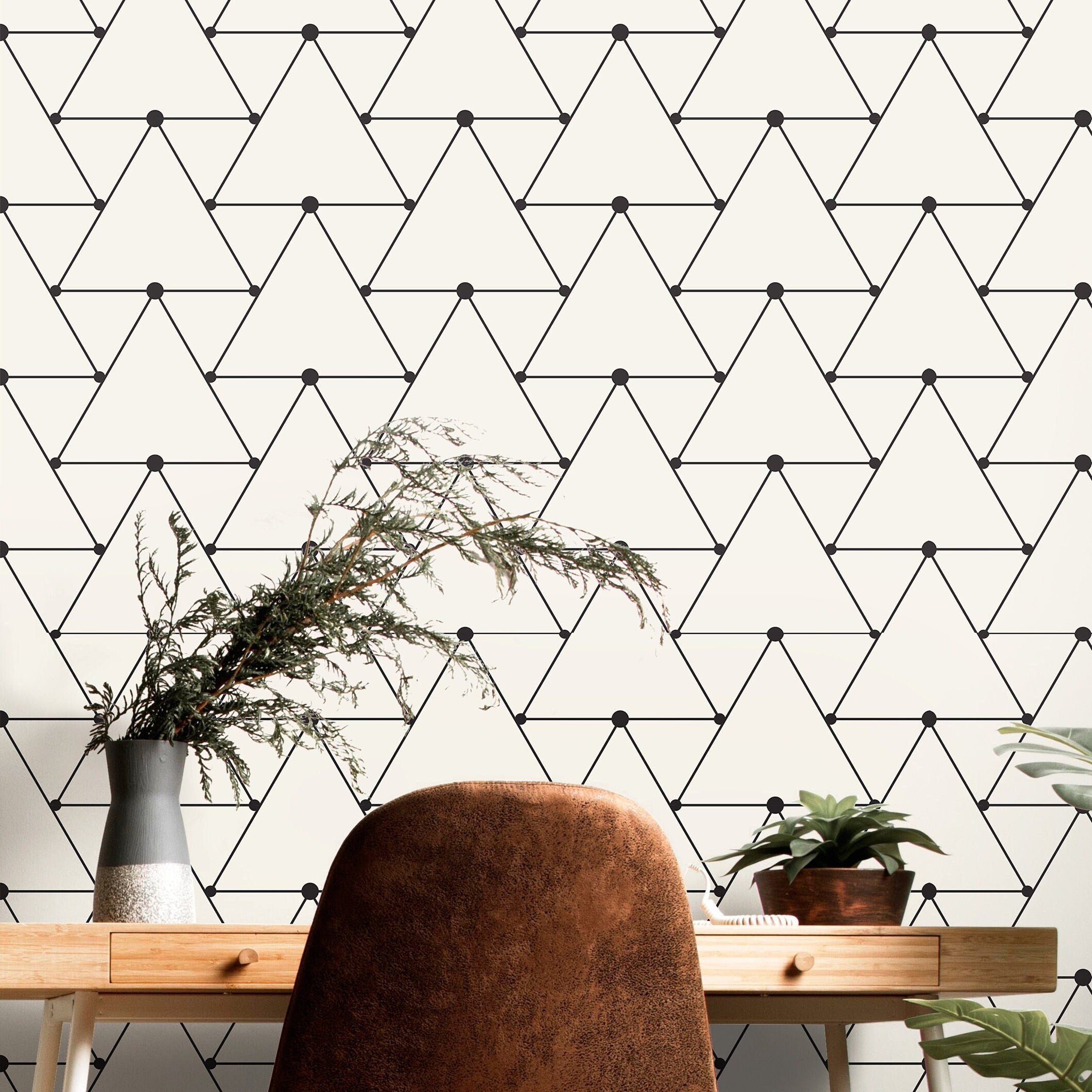 Wallpaper Peel and Stick Wallpaper Triangle Geometric Modern Minimalist Removable Wallpaper Wall Decor Home Decor Wall Art Room Decor 394 - James And Colors