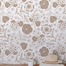 Wallpaper Peel and Stick Wallpaper Cream Tan Floral Removable Wallpaper Wall Decor Home Decor Wall Art Room Decor 412