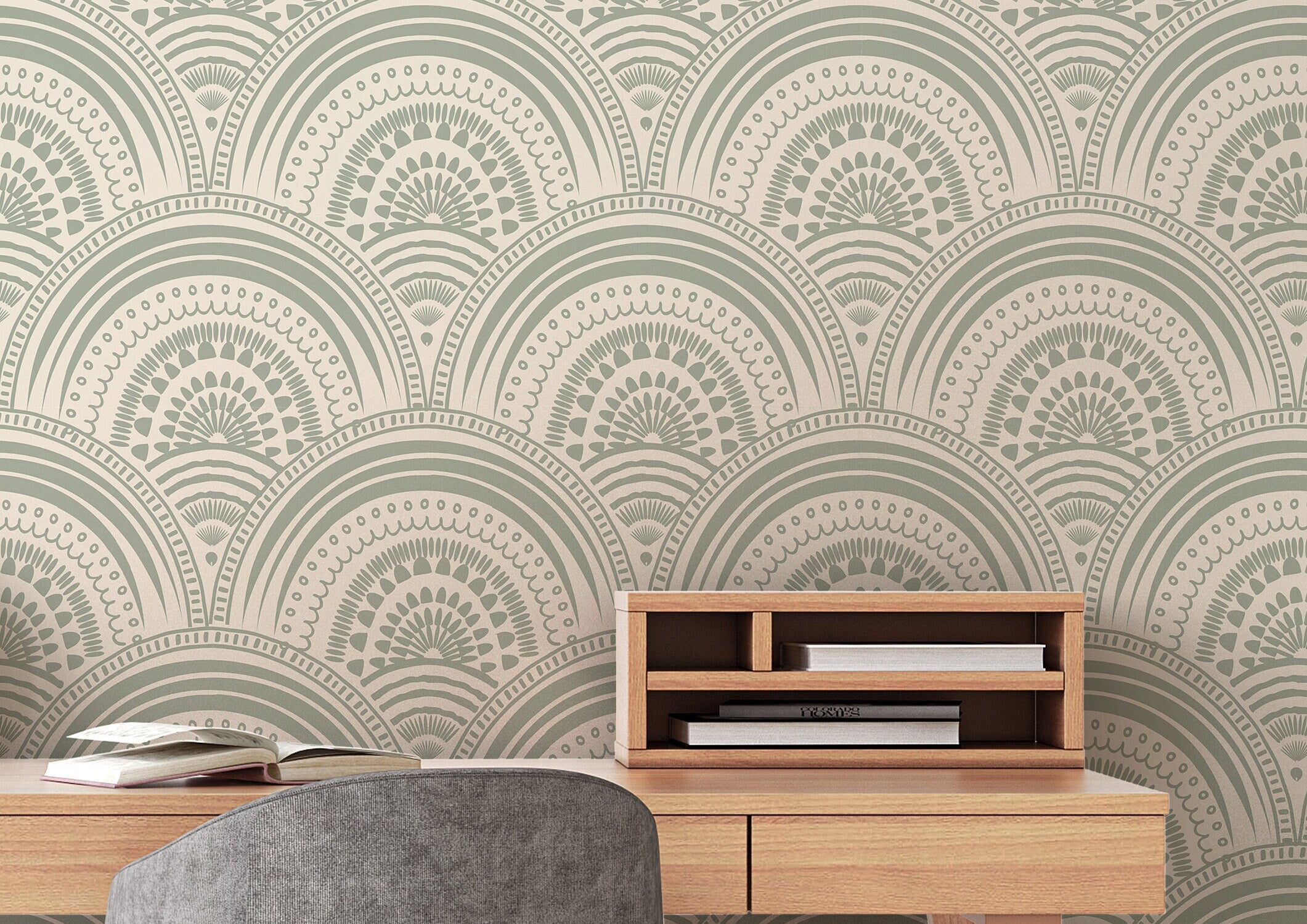 Wallpaper Peel and Stick Wallpaper Sage Green Decorative Boho Removable Wallpaper Wall Decor Home Decor Wall Art Room Decor 415 - James And Colors