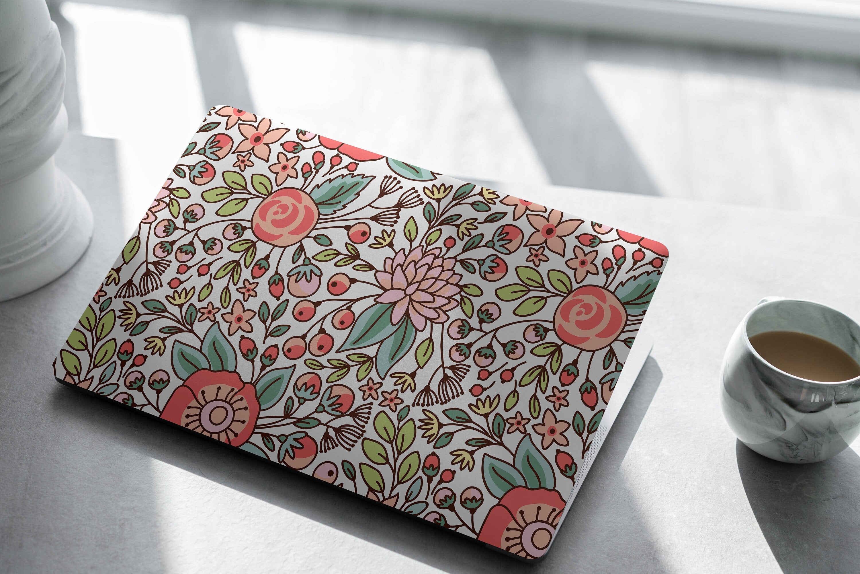 Spring Blooms Laptop Skin, Laptop Cover, Laptop Skins, Removable Laptop Skins, Laptop Decal, Customized Laptop Skin, Laptop Stickers 338 - JamesAndColors