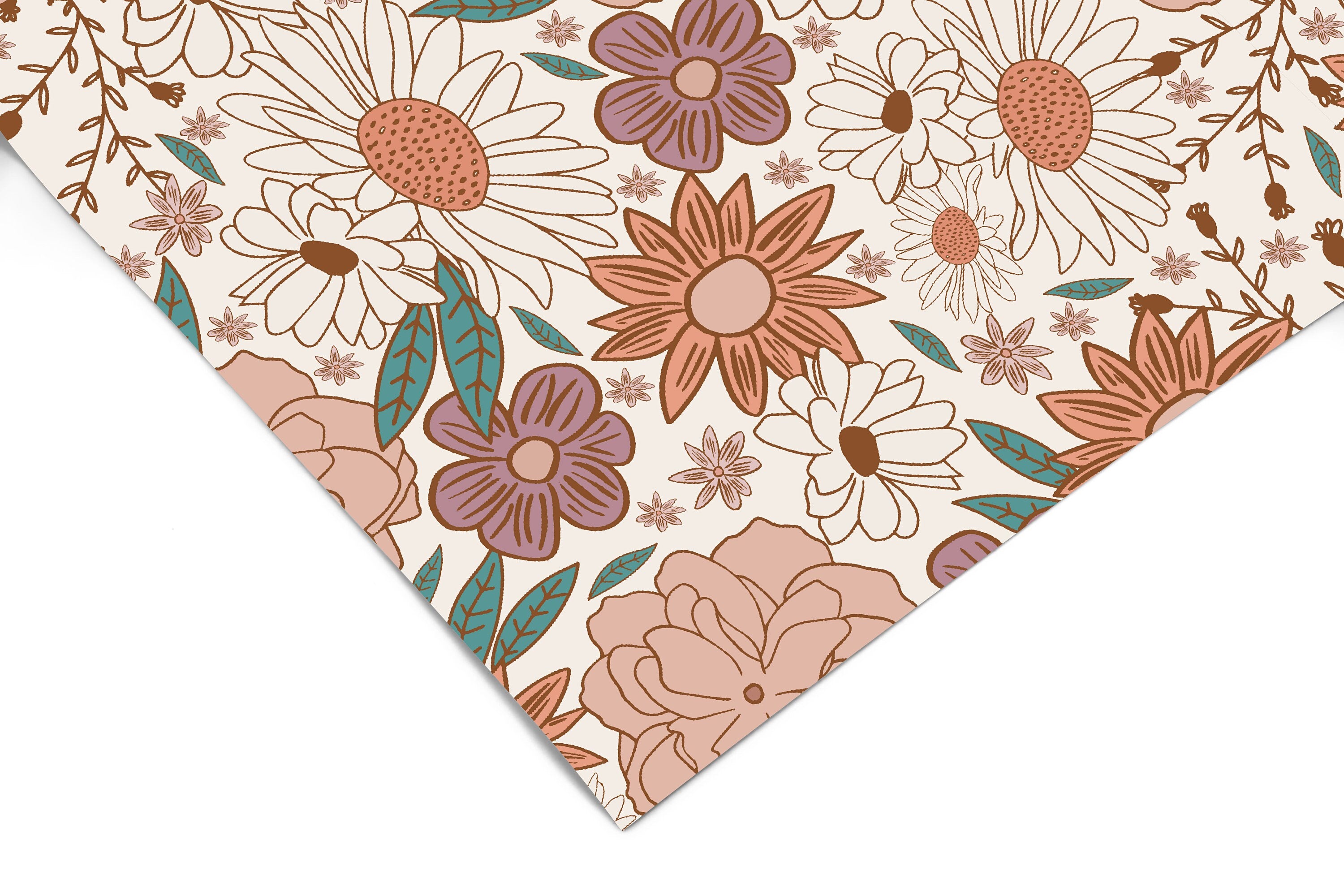 Boho Garden Pink Contact Paper | Peel And Stick Wallpaper | Removable Wallpaper | Shelf Liner | Drawer Liner | Peel and Stick Paper 1397 - James And Colors