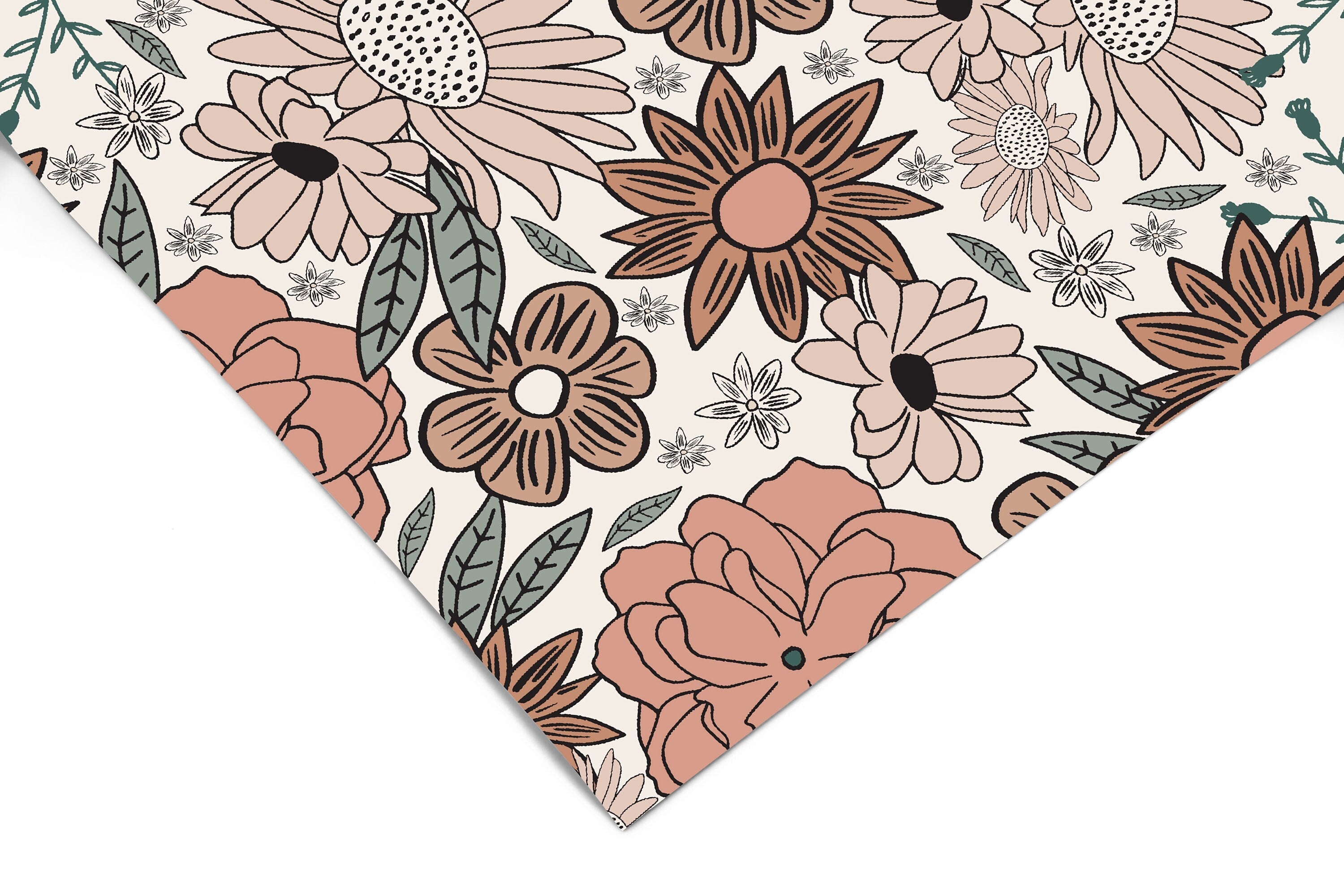 Boho Garden Contact Paper | Shelf Liner | Drawer Liner | Peel and Stick Paper 1395 - James And Colors