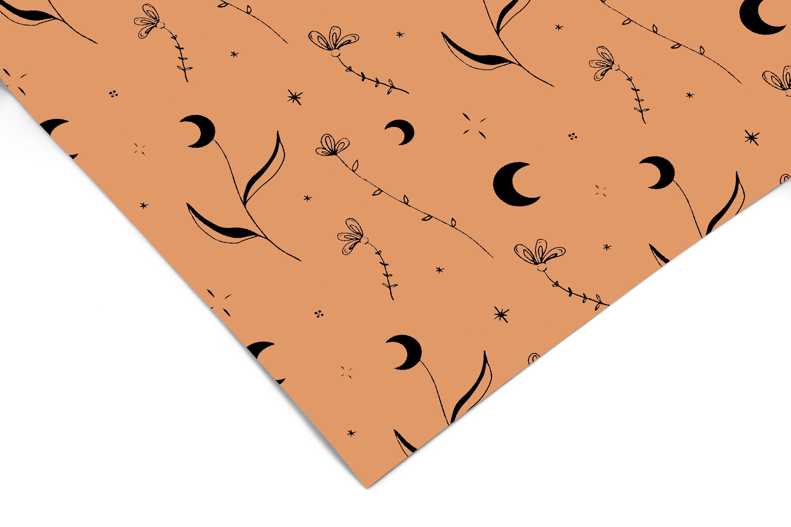 Mystic Moon Floral Contact Paper | Peel And Stick Paper | Removable Wallpaper | Shelf Liner | Drawer Liner | Peel and Stick Wallpaper 1429