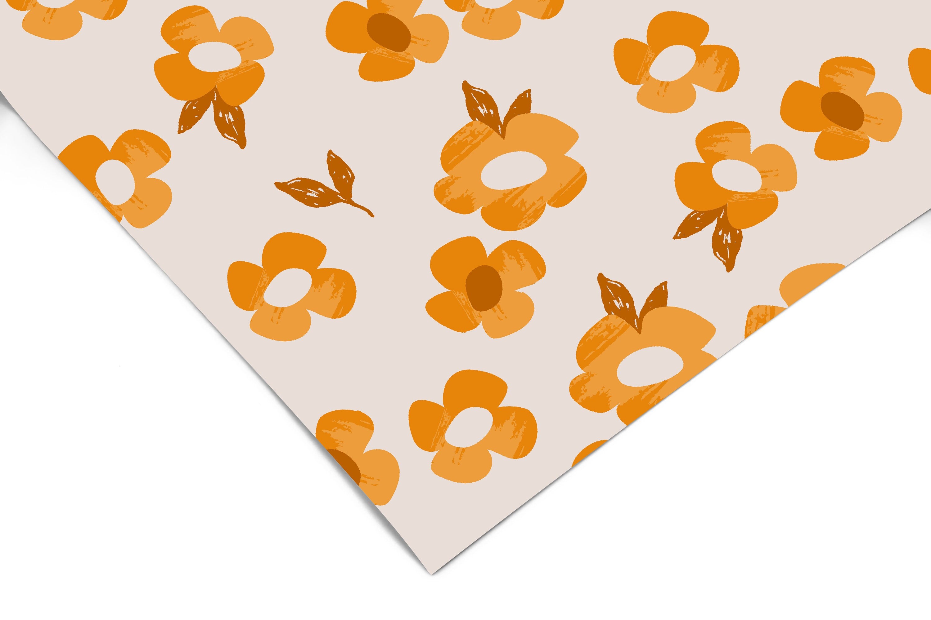 Golden Floral Contact Paper | Peel And Stick Paper | Removable Wallpaper | Shelf Liner | Drawer Liner | Peel and Stick Wallpaper 1424