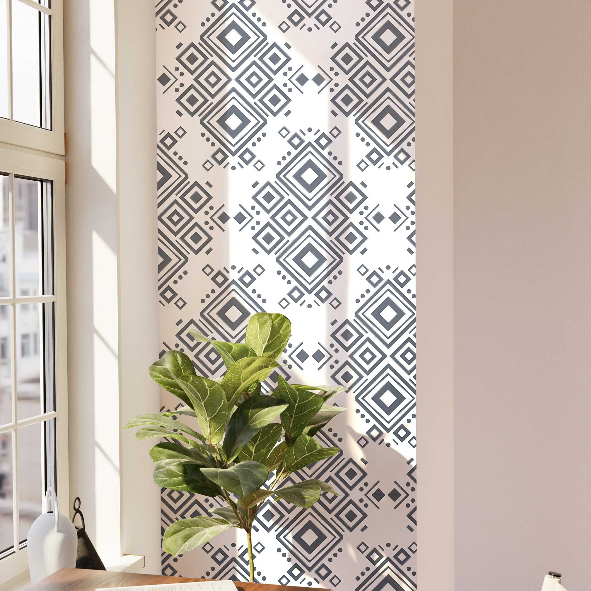 Wallpaper Peel and Stick Wallpaper White Geometric Modern Minimalist Removable Wallpaper Wall Decor Home Decor Wall Art Room Decor 400 - James And Colors