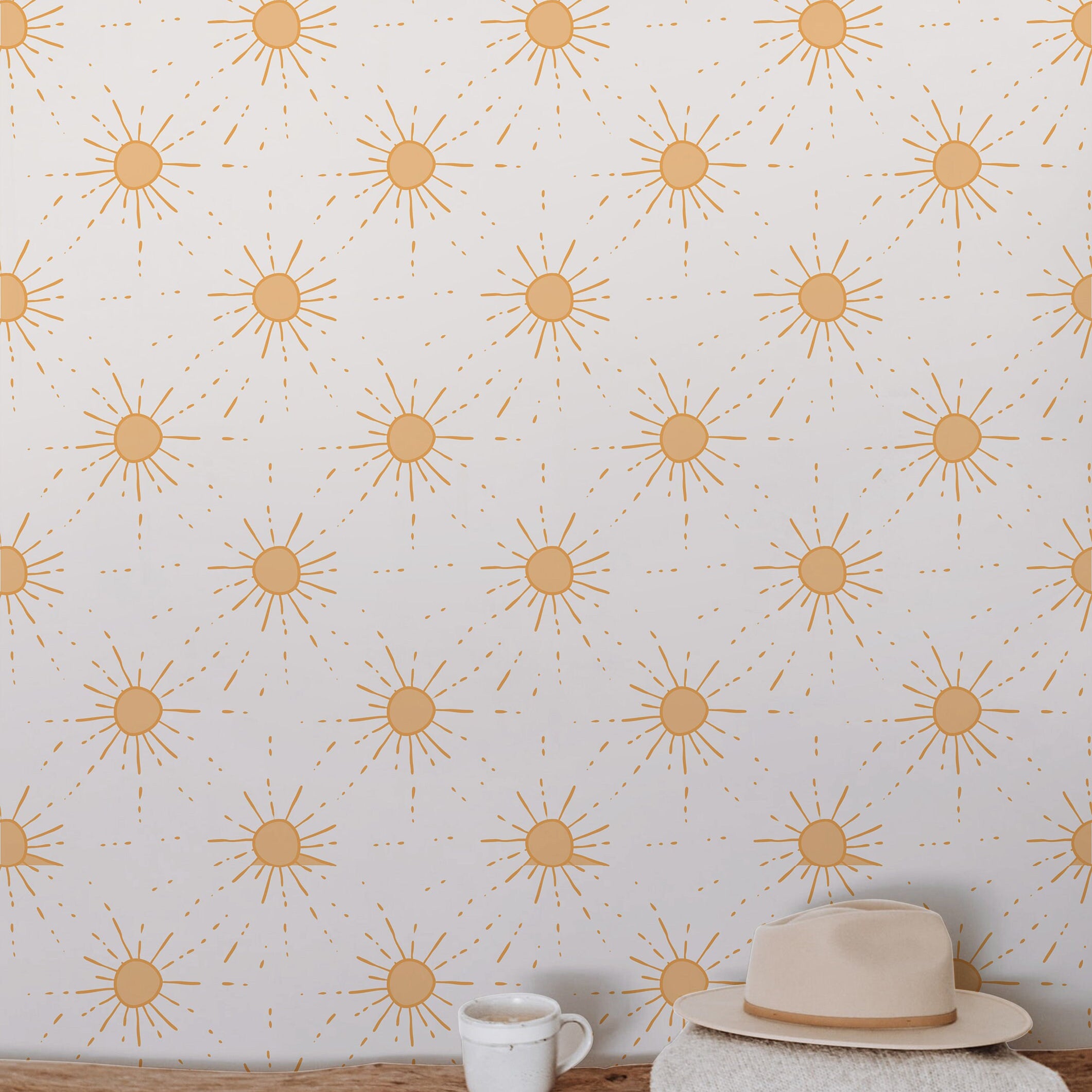 Wallpaper Peel and Stick Wallpaper Boho Sun Burst Removable Wallpaper Wall Decor Home Decor Wall Art Room Decor 418 - James And Colors
