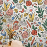 Colorful Floral Wallpaper Peel and Stick Wallpaper Removable Wallpaper Wall Decor Home Decor Wall Art Printable Wall Art Room Decor 350