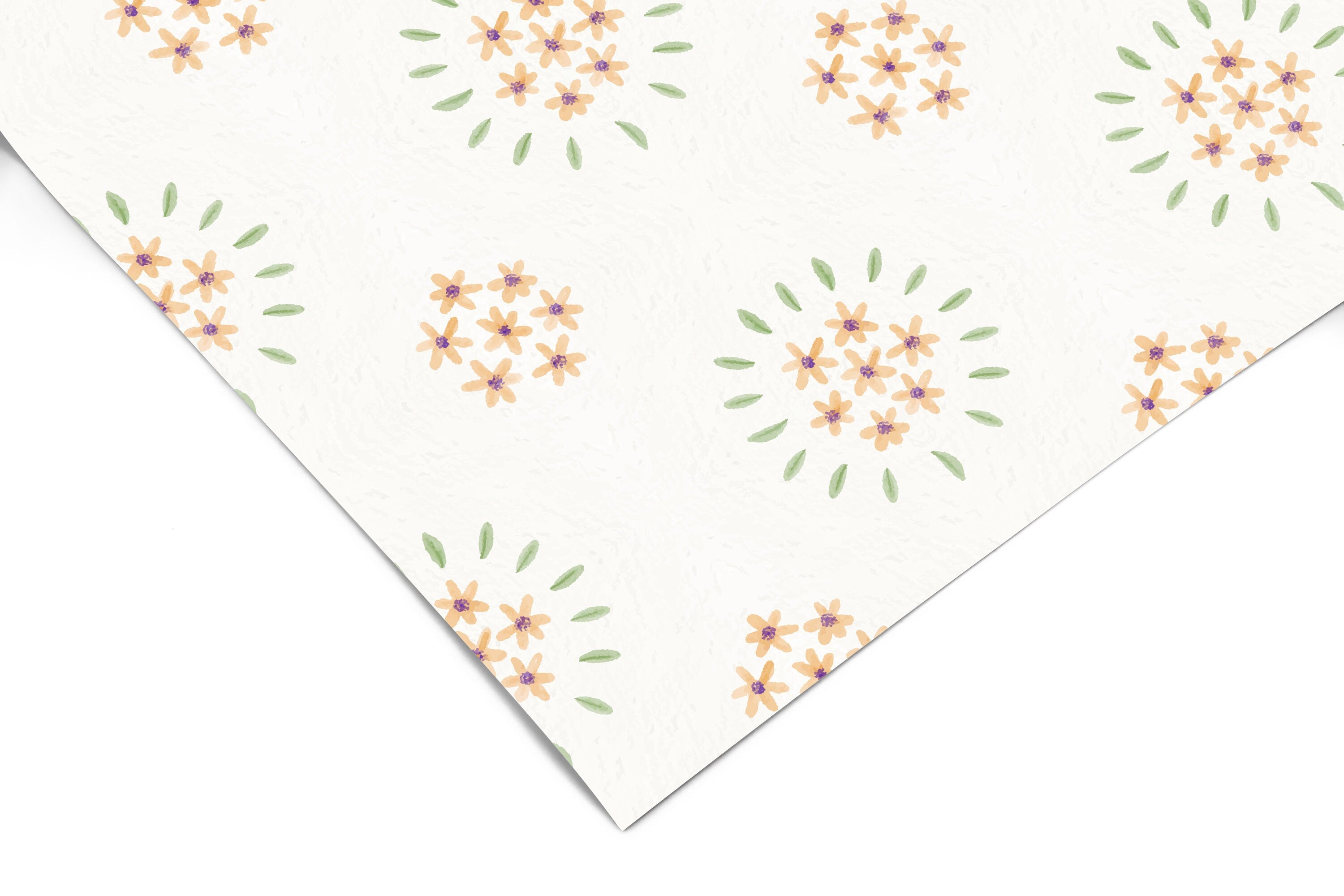 Simple Floral Contact Paper | Peel And Stick Wallpaper | Removable Wallpaper | Shelf Liner | Drawer Liner | Peel and Stick Paper 1444