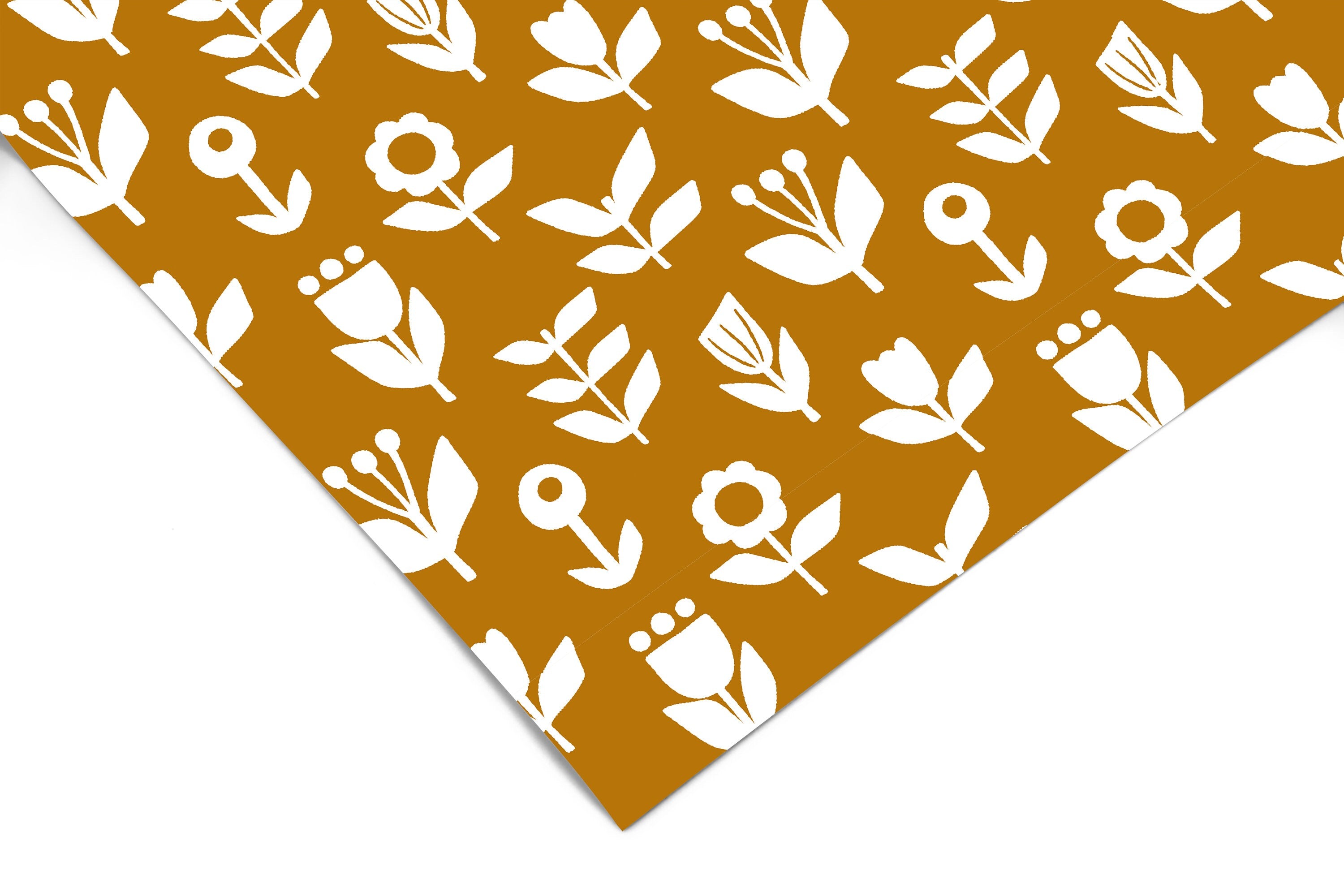 Golden Brown Floral Contact Paper | Peel And Stick Wallpaper | Removable Wallpaper | Shelf Liner | Drawer Liner | Peel and Stick Paper 1458
