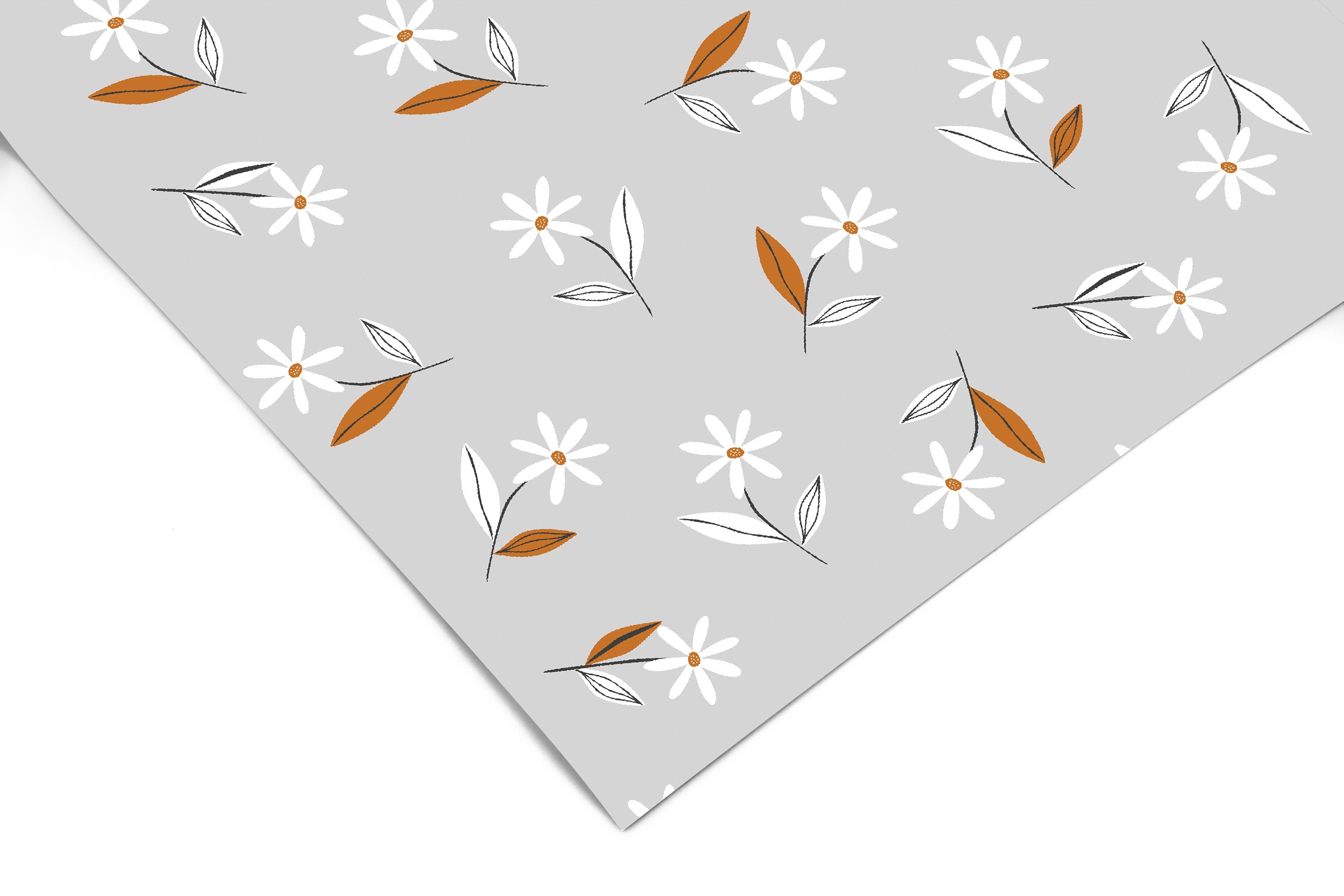 Gray White Floral Contact Paper | Peel And Stick Wallpaper | Removable Wallpaper | Shelf Liner | Drawer Liner | Peel and Stick Paper 1460