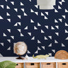 Removable Navy Geometric Wallpaper | Boys Nursery Wallpaper | Kids Wallpaper | Childrens Wallpaper | Peel Stick Wallpaper | Boys Room | 516 - James And Colors
