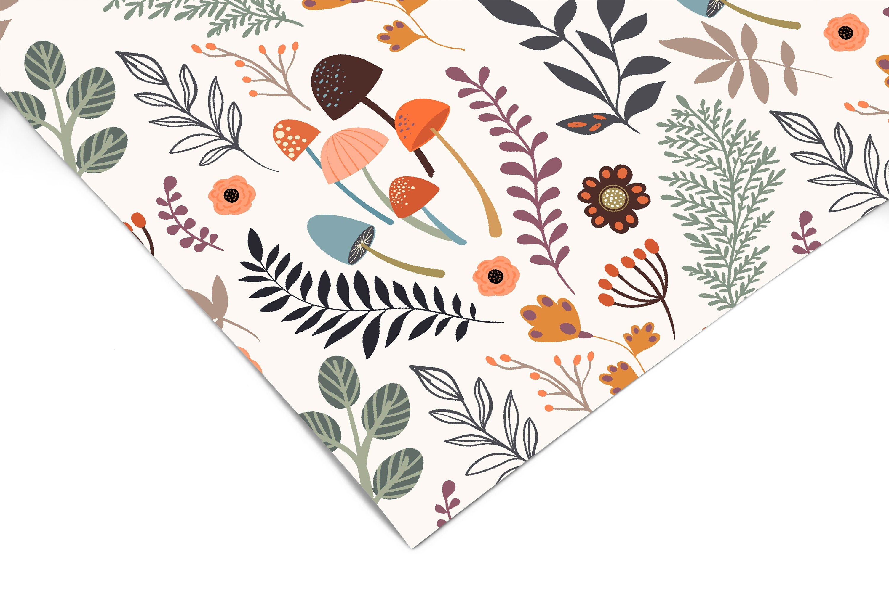 Mushroom and Foliage Contact Paper | Peel And Stick Paper | Removable Wallpaper | Shelf Liner | Drawer Liner | Peel and Stick Wallpaper 1489 - James And Colors