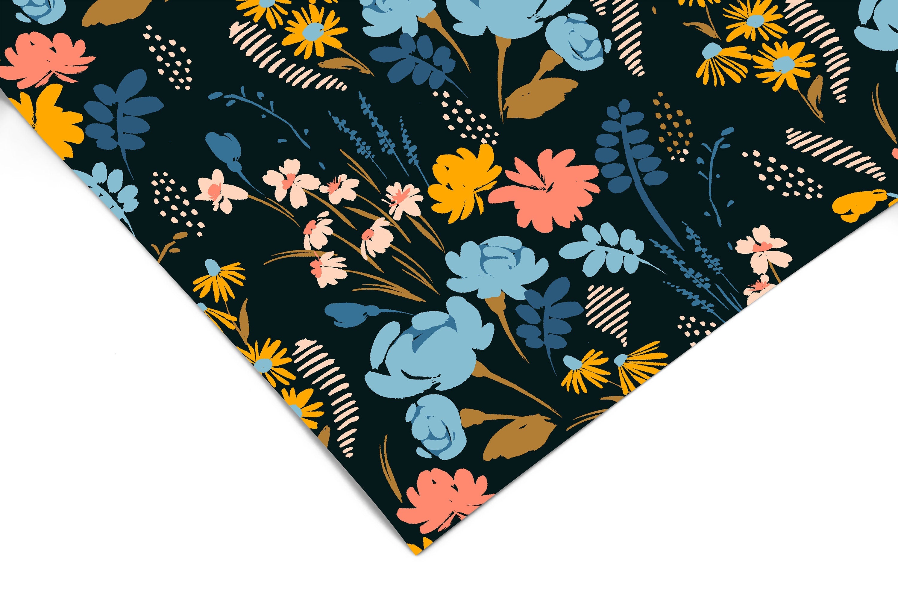 Colorful Floral Contact Paper | Peel And Stick Paper | Removable Wallpaper | Shelf Liner | Drawer Liner | Peel and Stick Wallpaper 1485