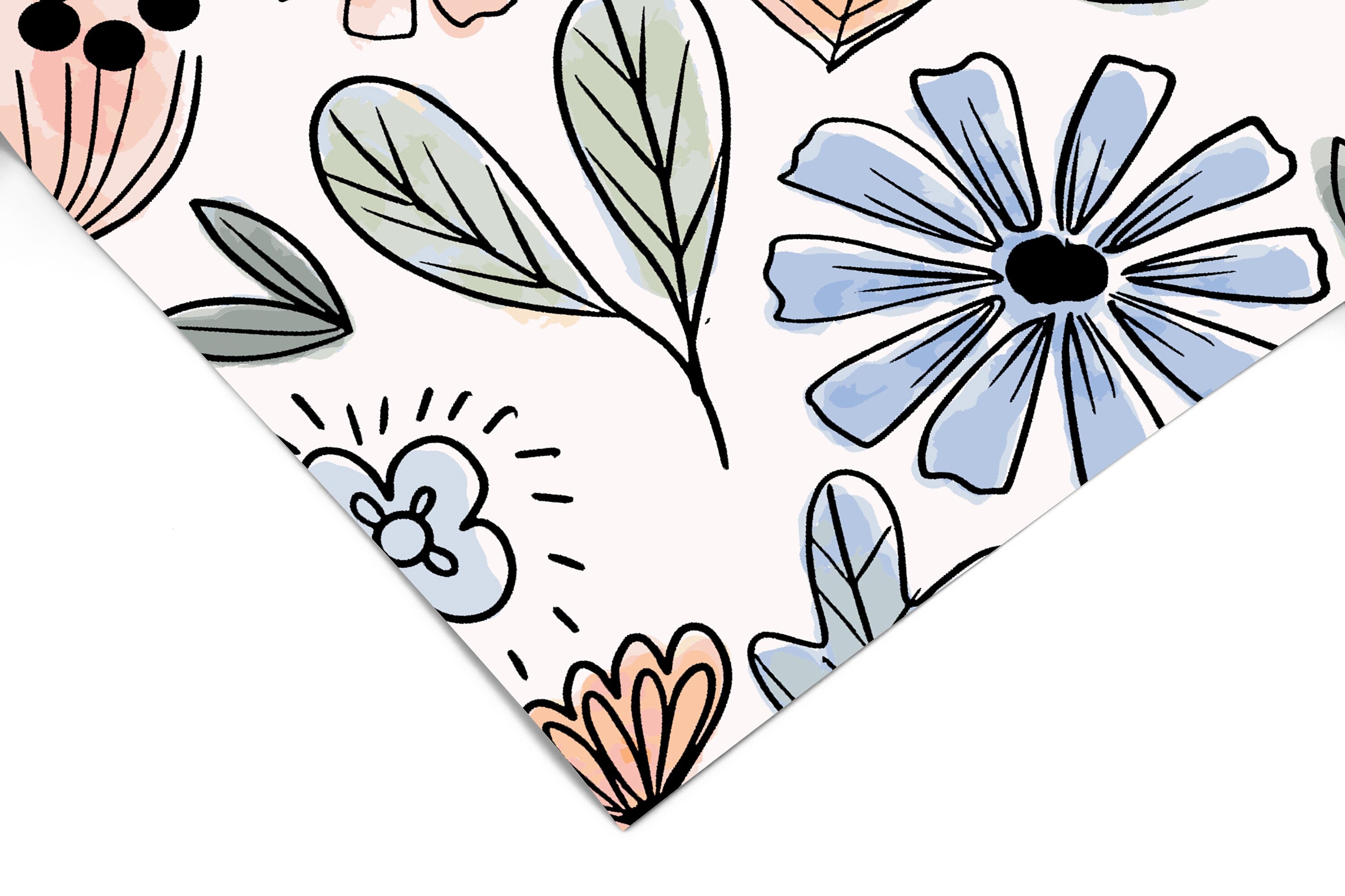 Watercolor Floral Wallpaper | Girls Nursery Wallpaper | Kids Wallpaper | Childrens Wallpaper | Peel Stick Removable Wallpaper | 498