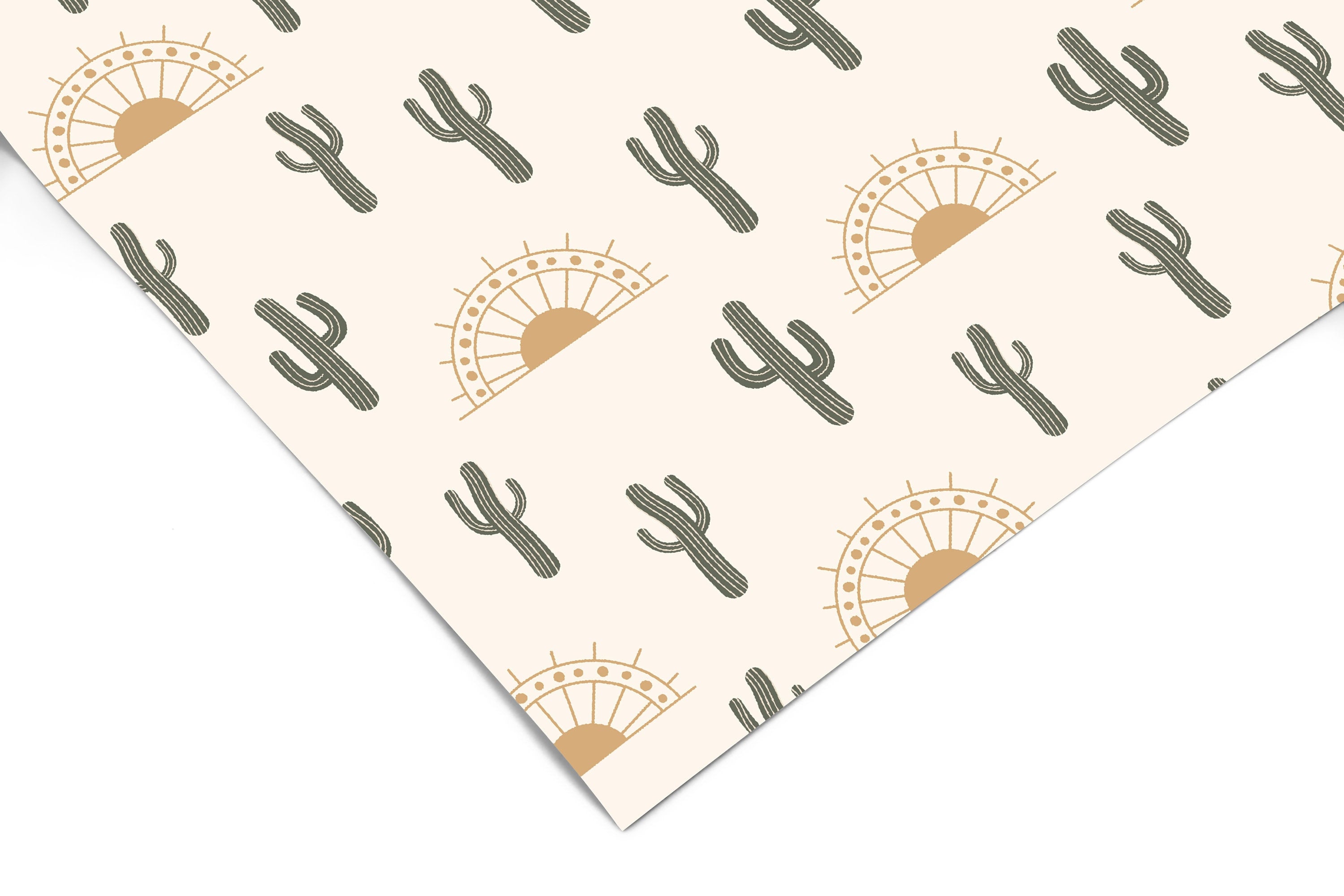 Cactus Sunset Boho Contact Paper | Peel And Stick Wallpaper | Removable Wallpaper | Shelf Liner | Drawer Liner | Peel and Stick Paper 1511 - James And Colors