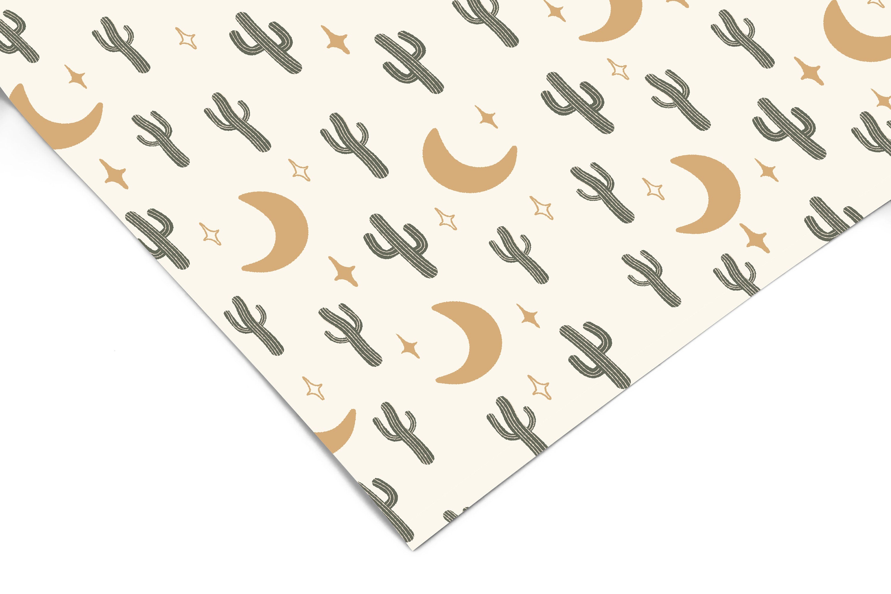 Cactus Moon Boho Contact Paper | Peel And Stick Wallpaper | Removable Wallpaper | Shelf Liner | Drawer Liner | Peel and Stick Paper 1509 - James And Colors