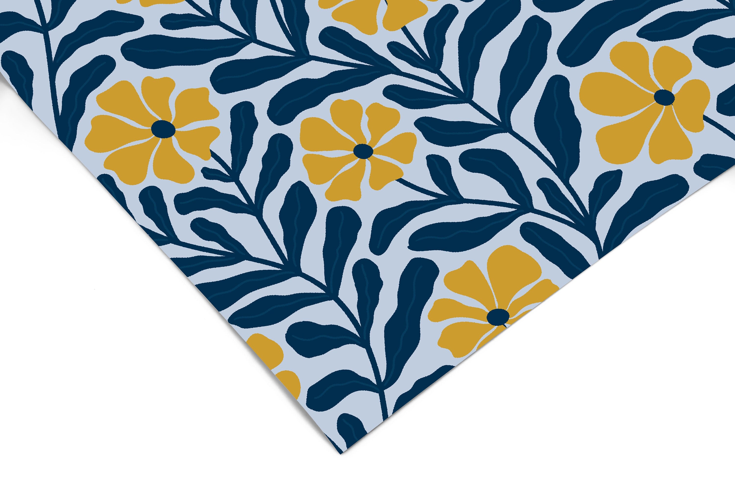 Abstract Floral Blue Contact Paper | Peel And Stick Wallpaper | Removable Wallpaper | Shelf Liner | Drawer Liner | Peel and Stick Paper 1520