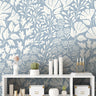Wallpaper Peel and Stick Wallpaper Light Blue Floral Vintage Cream Removable Wallpaper Wall Decor Home Decor Wall Art Room Decor 584 - James And Colors