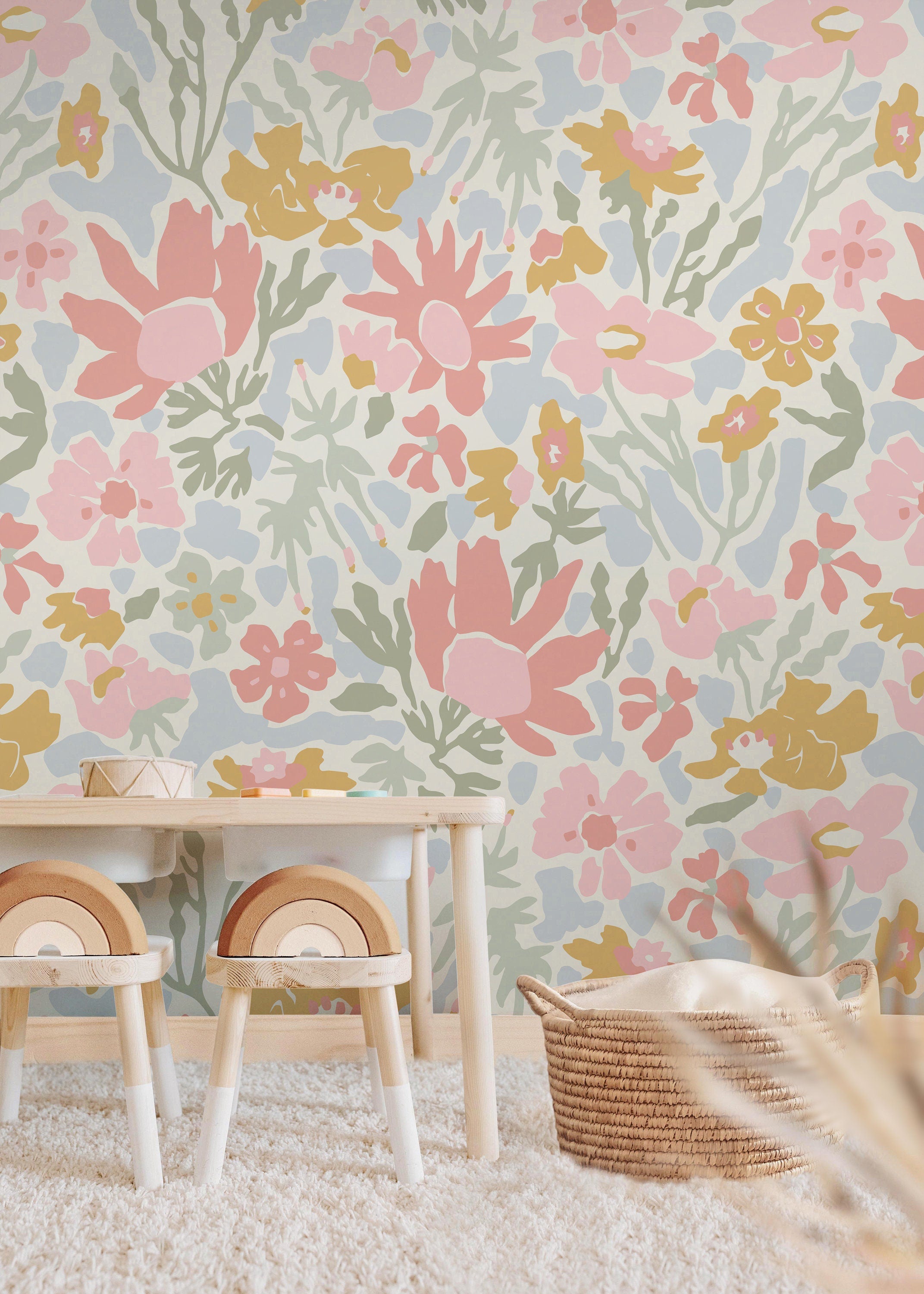 Wildflowers Wallpaper | Girls Nursery Wallpaper | Kids Wallpaper | Childrens Wallpaper | Peel Stick Wallpaper | Removable Wallpaper | 629a - James And Colors